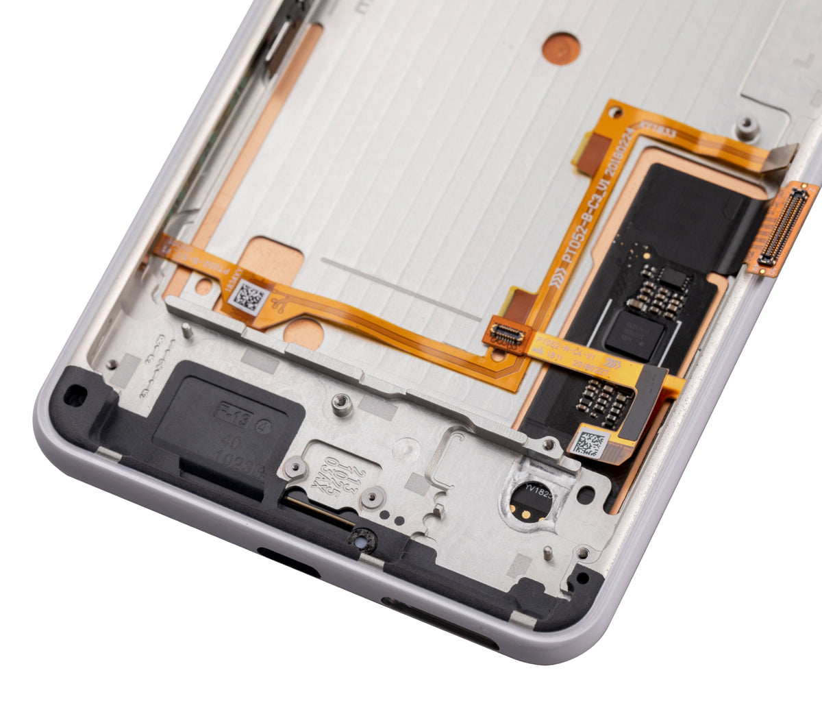 OLED Assembly With Frame For Google Pixel 3 XL (Refurbished) (Clearly White) - phone repair part close-up