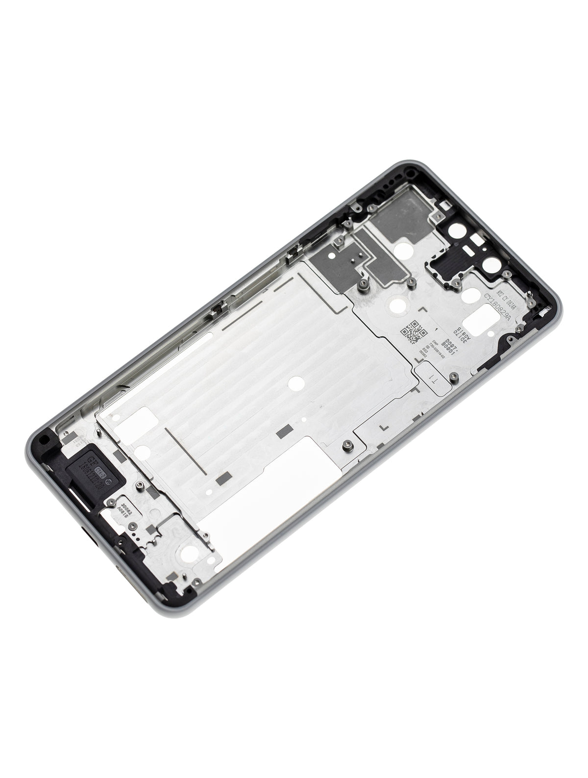 Mid Frame Housing For Google Pixel 3 XL (White) - repair component detailed angle