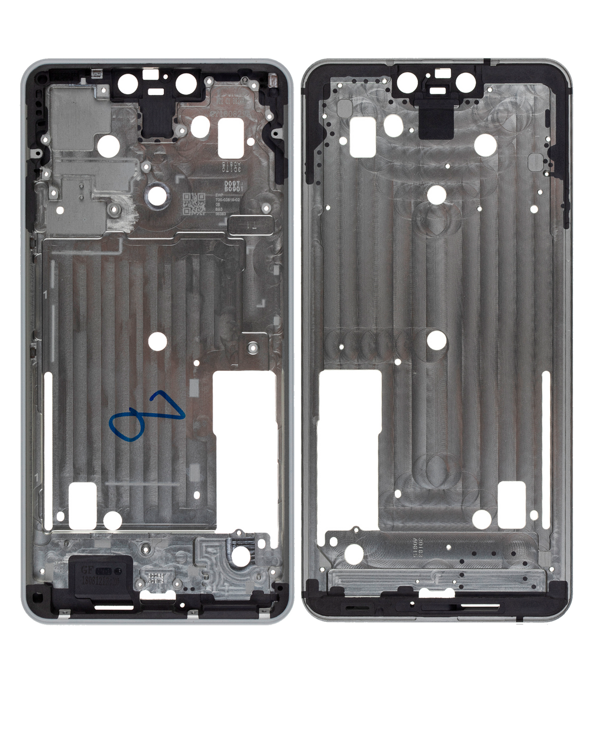 Mid Frame Housing For Google Pixel 3 XL (White) - phone repair part close-up