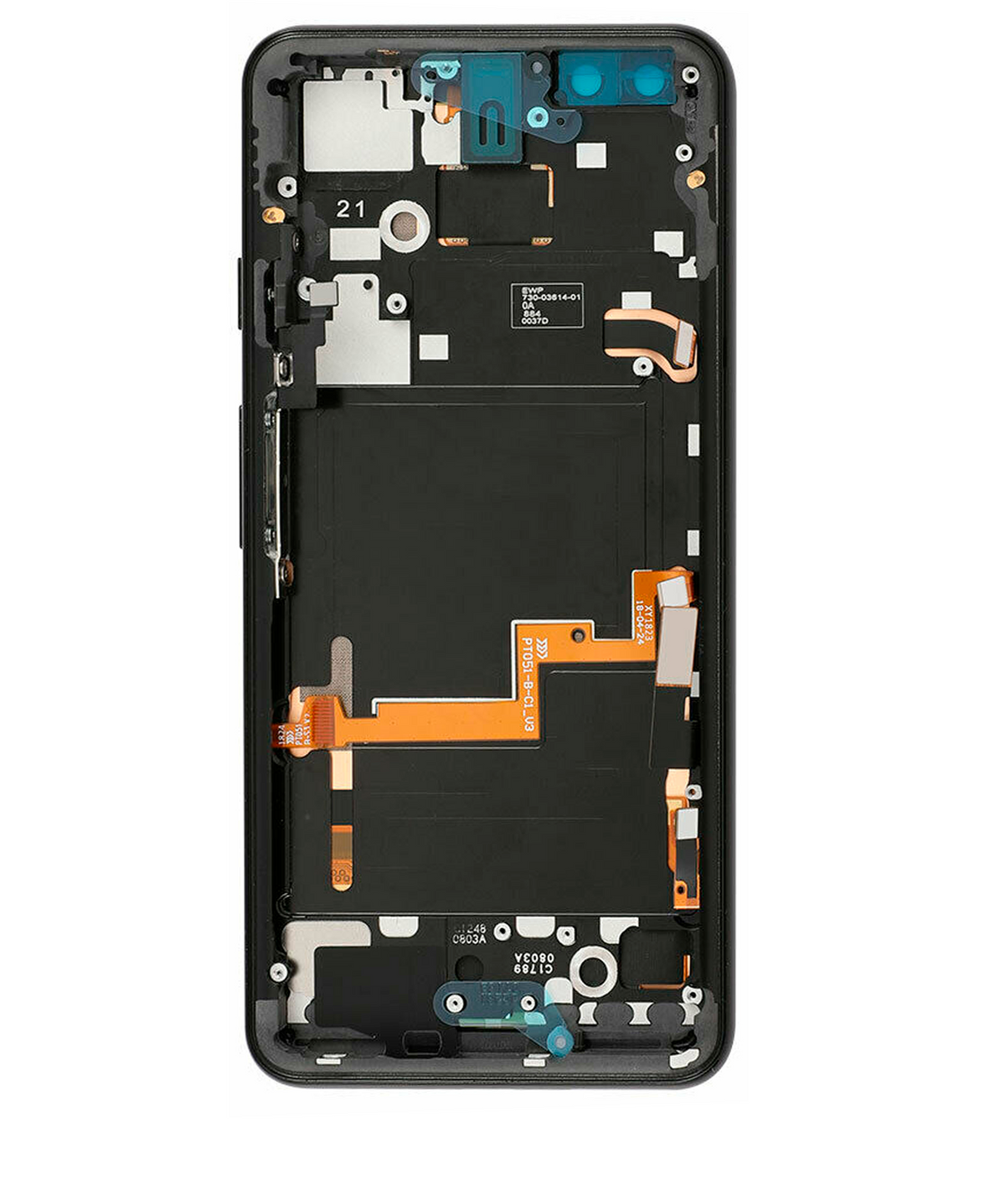 OLED Assembly With Frame For Google Pixel 3 (Refurbished) (Just Black) - repair component detailed angle