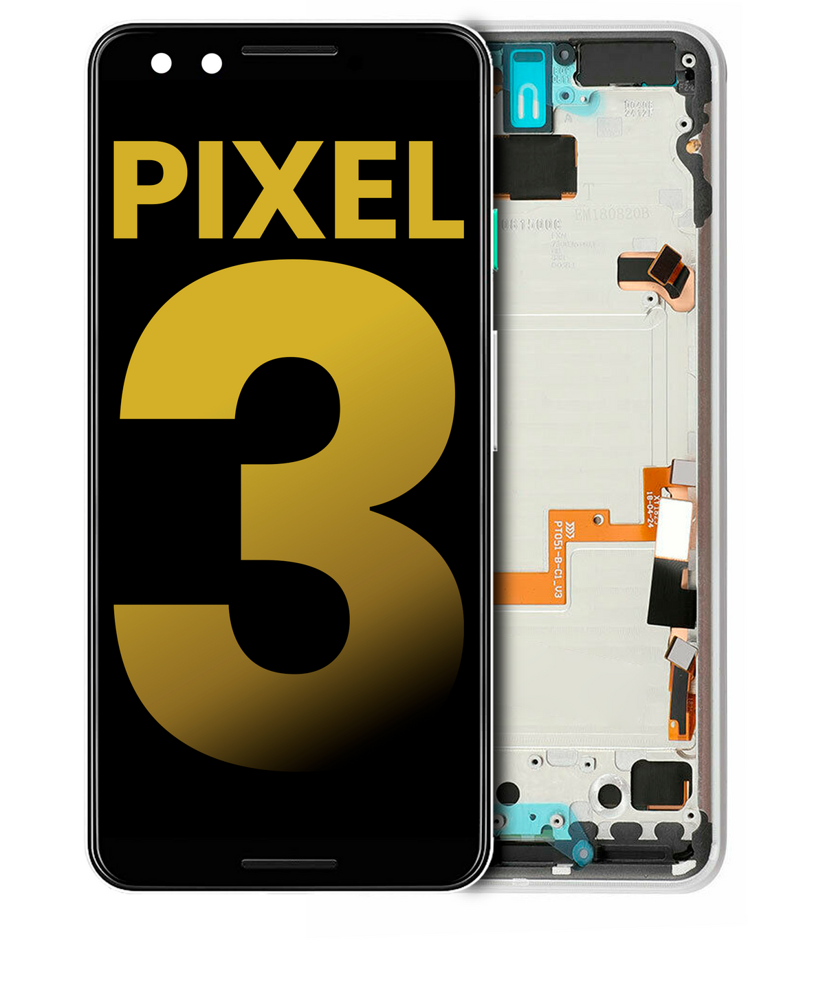 OLED Assembly With Frame For Google Pixel 3 (Refurbished) (Clearly White) - replacement part product view