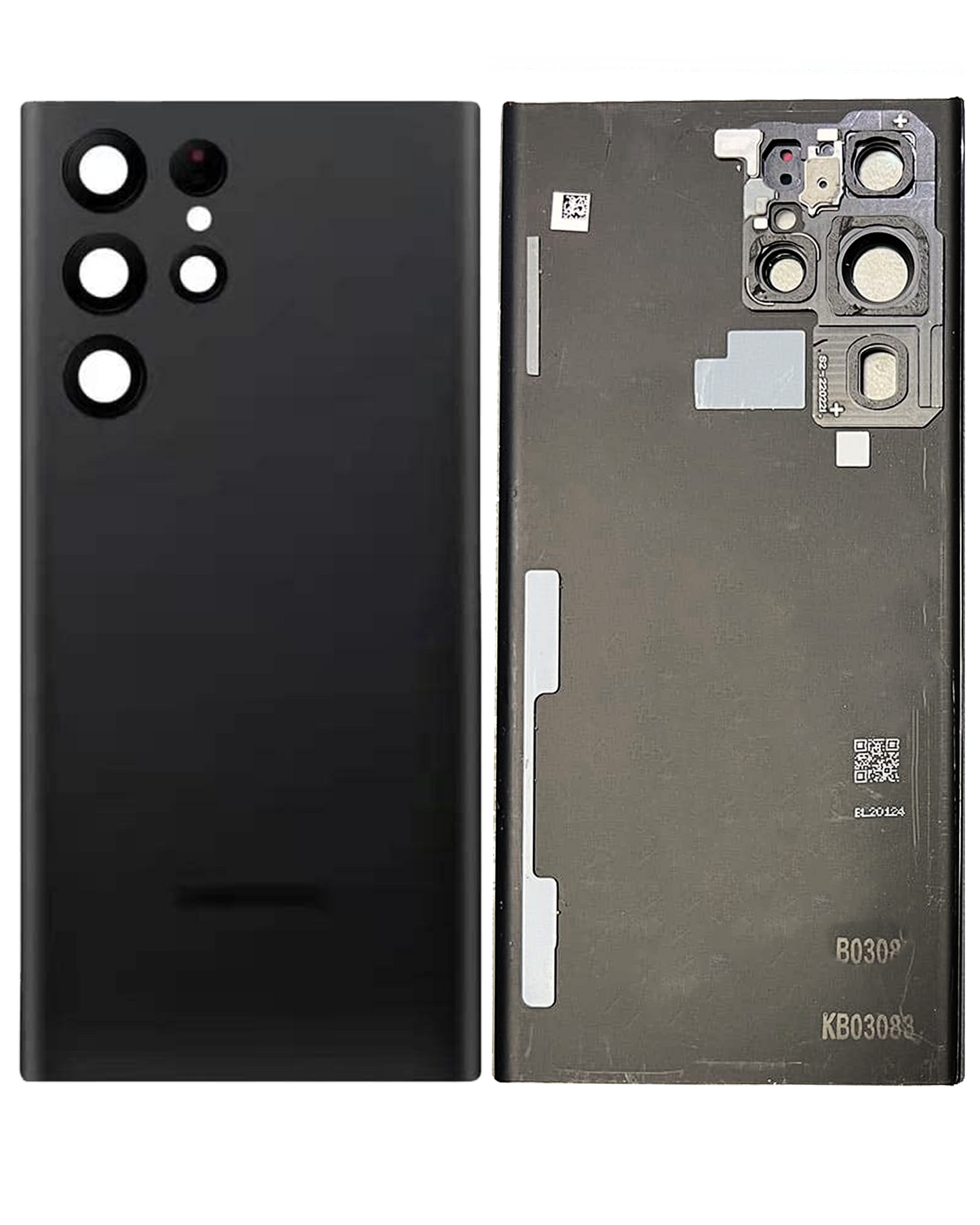 Back Cover Glass With Camera Lens For Samsung Galaxy S22 Ultra (Service Pack) (Phantom Black)