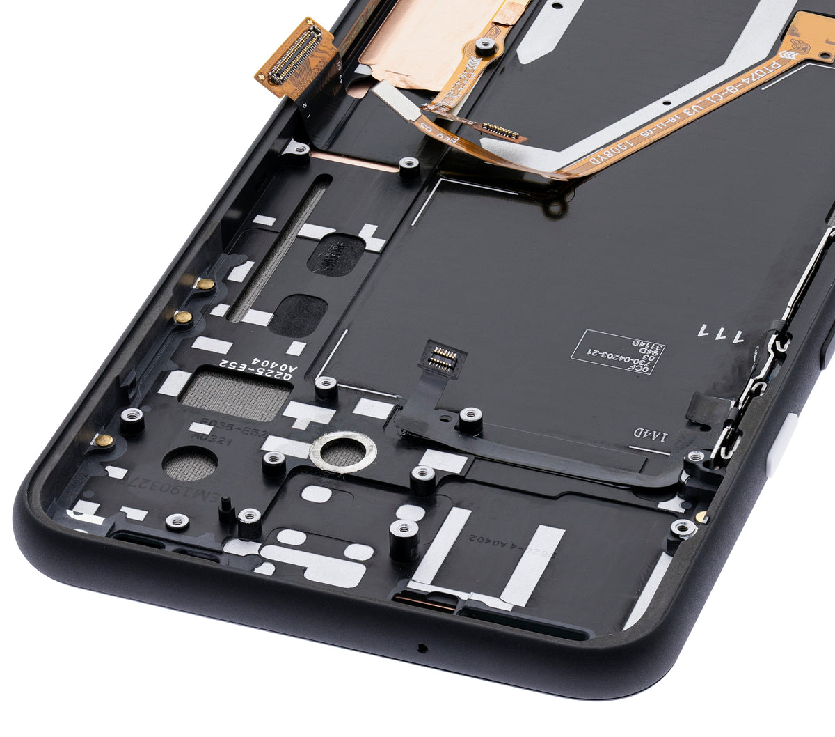 OLED Assembly With Frame For Google Pixel 4 XL (Refurbished) (Clearly White Power Button) - repair component alternate view