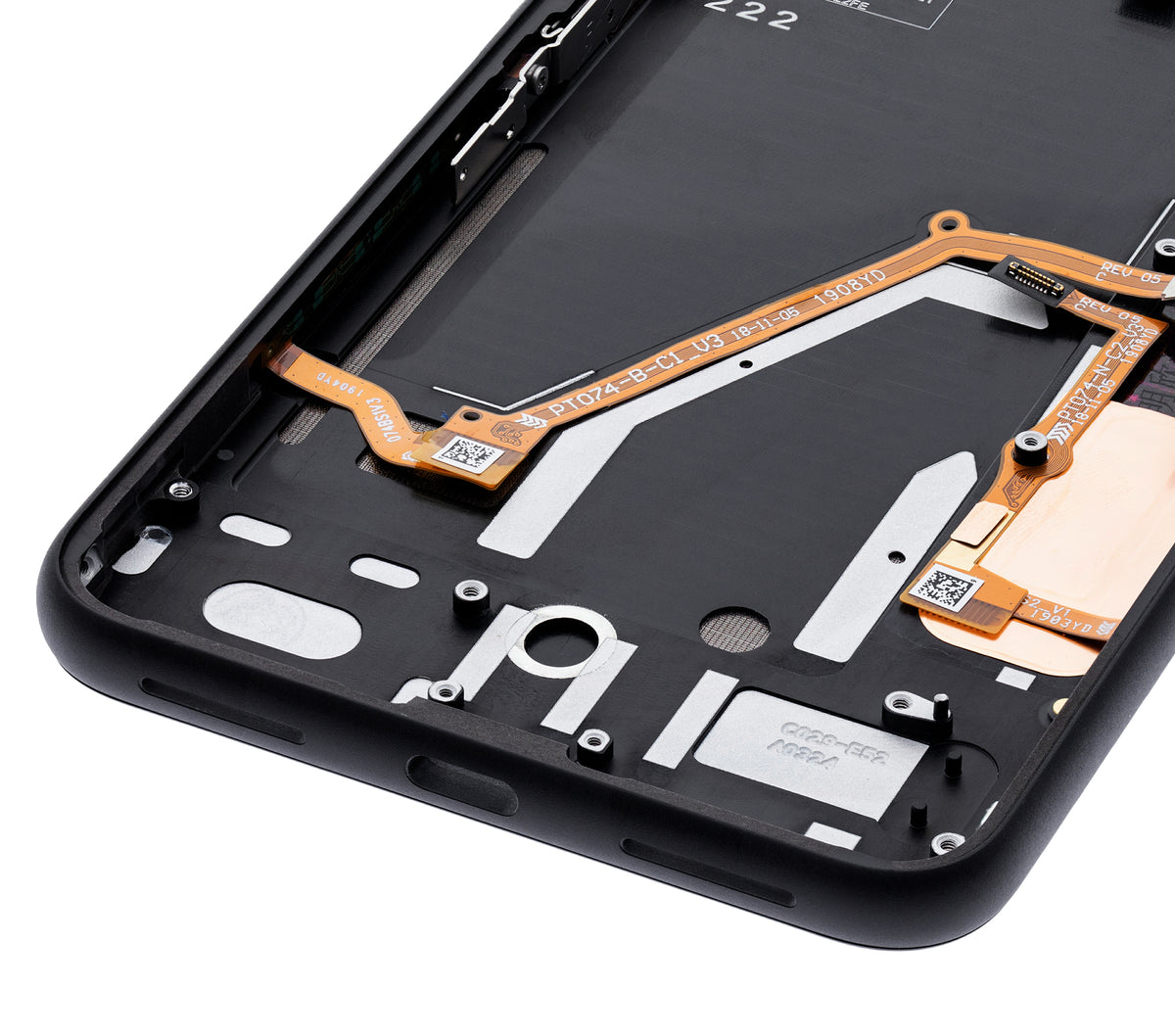 OLED Assembly With Frame For Google Pixel 4 XL (Refurbished) (Oh So Orange Power Button) - replacement component detail view