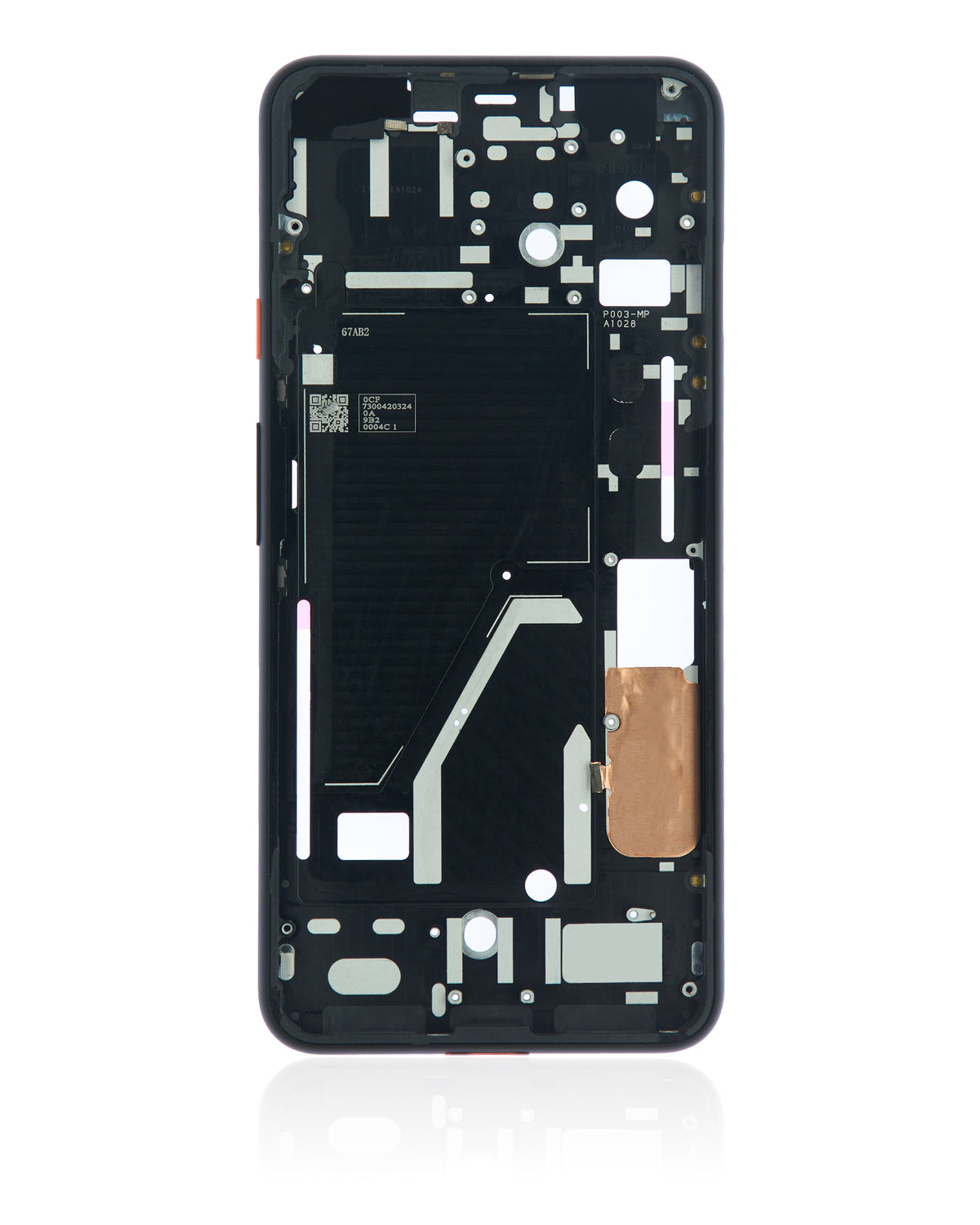 Mid-Frame Housing For Google Pixel 4XL (Oh So Orange Power Button) - repair component alternate view