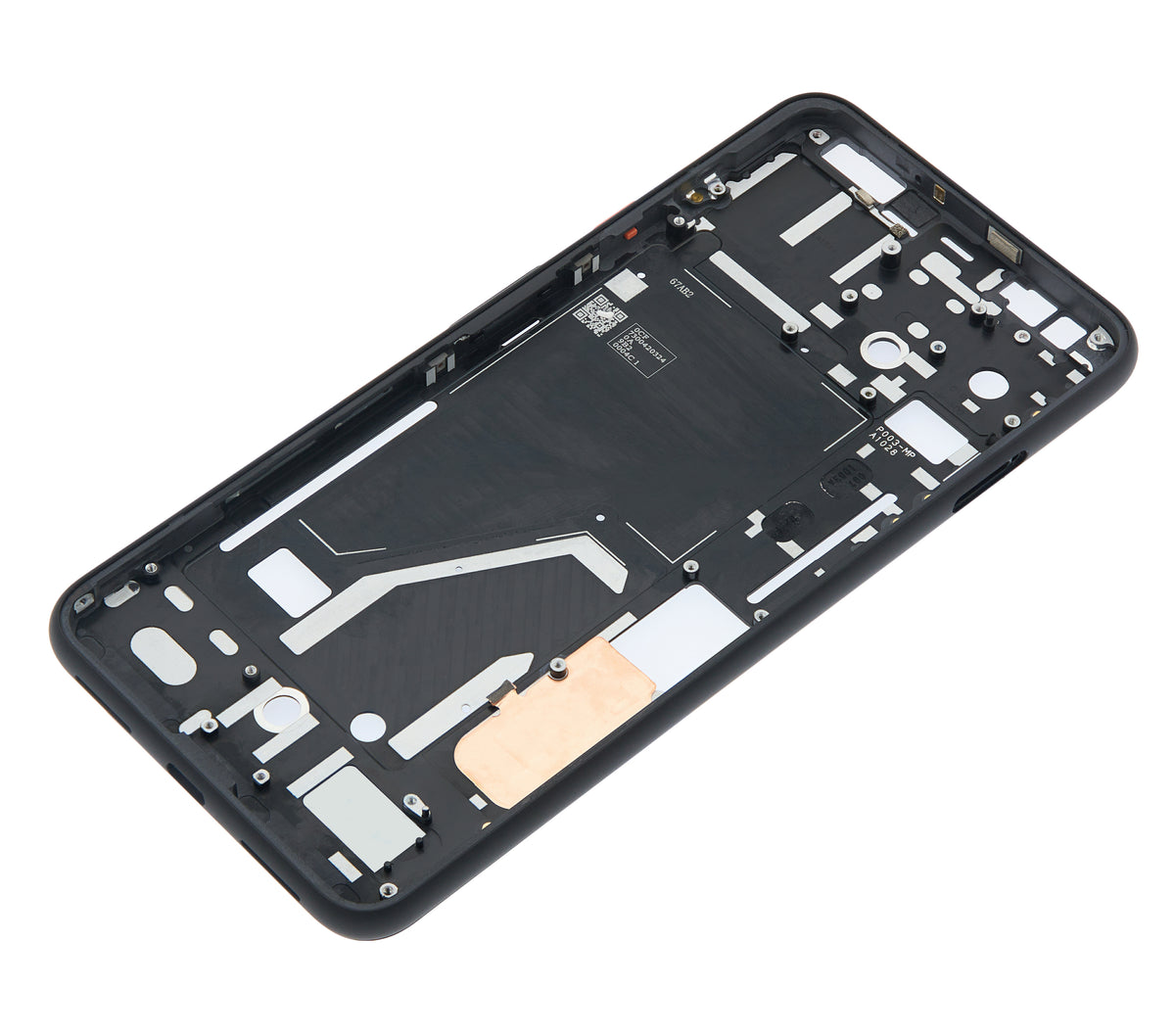 Mid-Frame Housing For Google Pixel 4XL (Oh So Orange Power Button) - replacement part additional angle