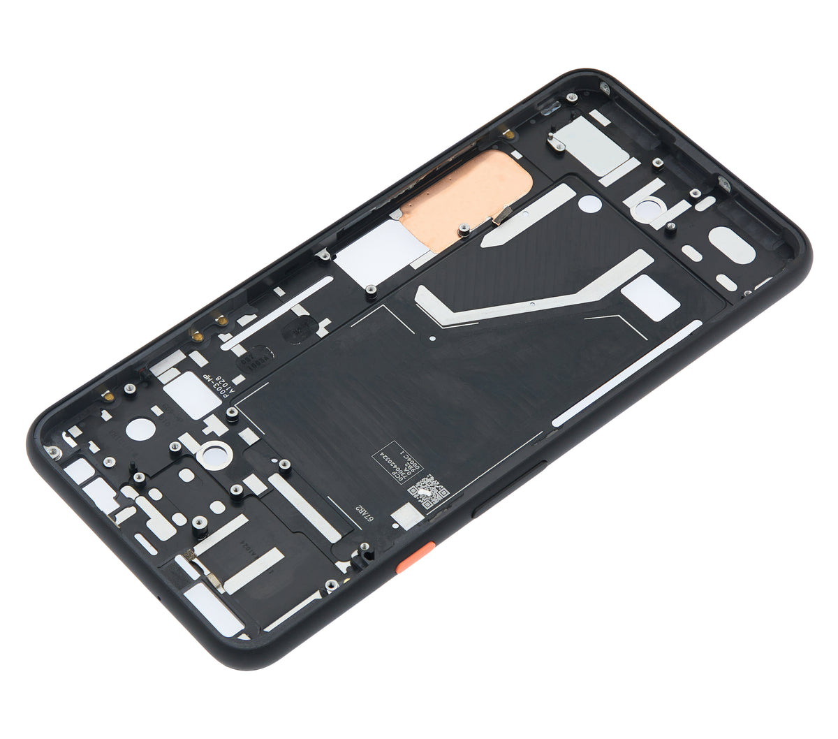 Mid-Frame Housing For Google Pixel 4XL (Oh So Orange Power Button) - repair component detailed angle
