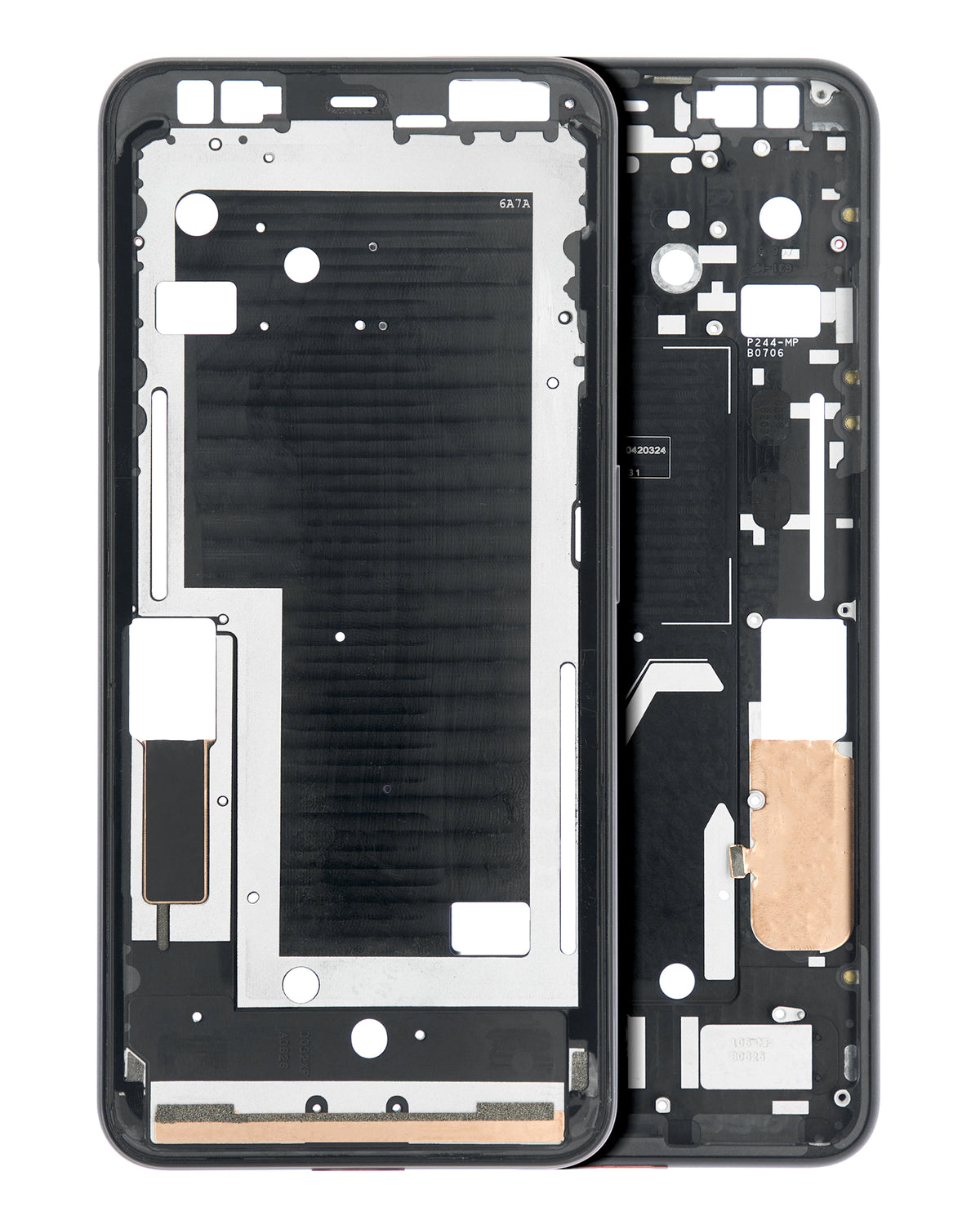 Mid-Frame Housing For Google Pixel 4XL (Clearly White Power Button) - replacement part product view