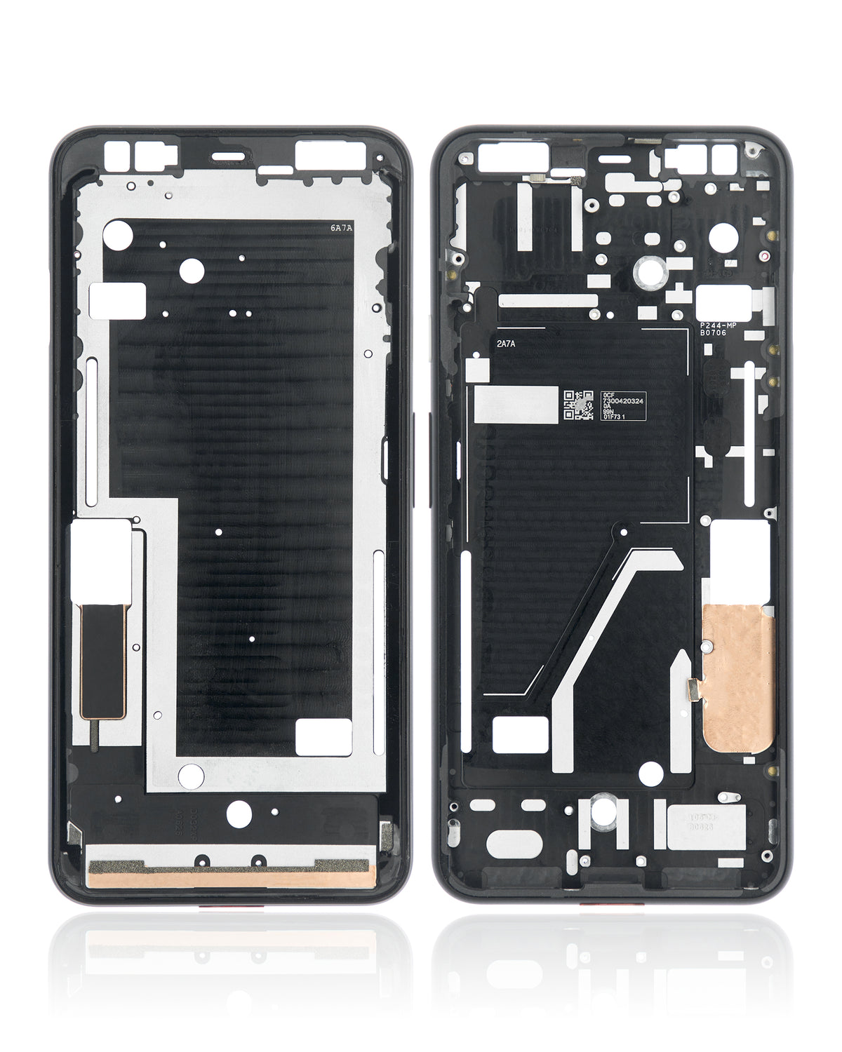 Mid-Frame Housing For Google Pixel 4XL (Clearly White Power Button) - replacement part secondary detail