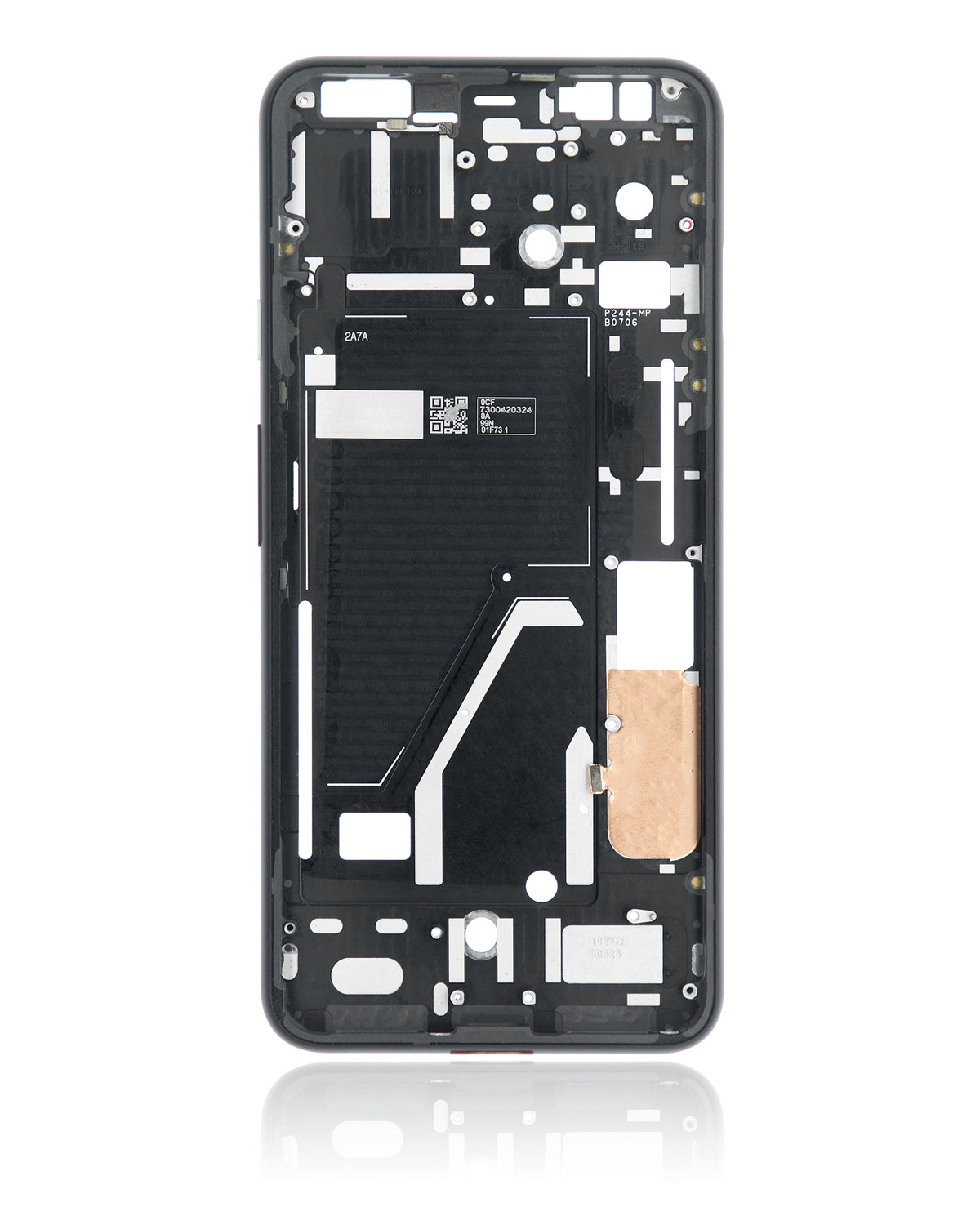 Mid-Frame Housing For Google Pixel 4XL (Clearly White Power Button) - repair component alternate view