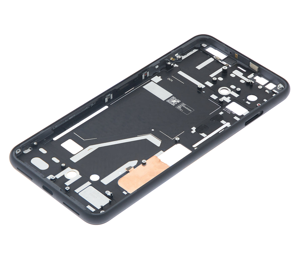 Mid-Frame Housing For Google Pixel 4XL (Clearly White Power Button) - replacement part additional angle