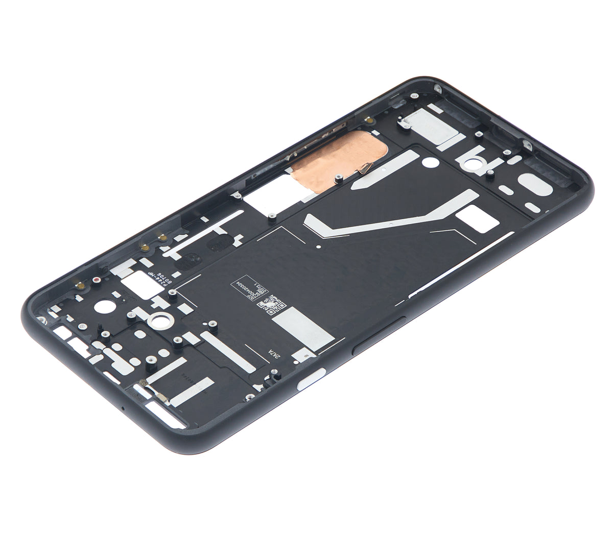 Mid-Frame Housing For Google Pixel 4XL (Clearly White Power Button) - repair component detailed angle