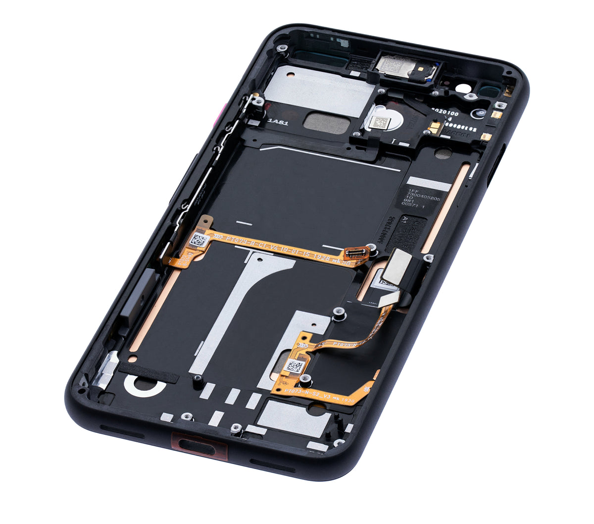 OLED Assembly With Frame For Google Pixel 4 (Refurbished) (Pink Power Button) - replacement component detail view