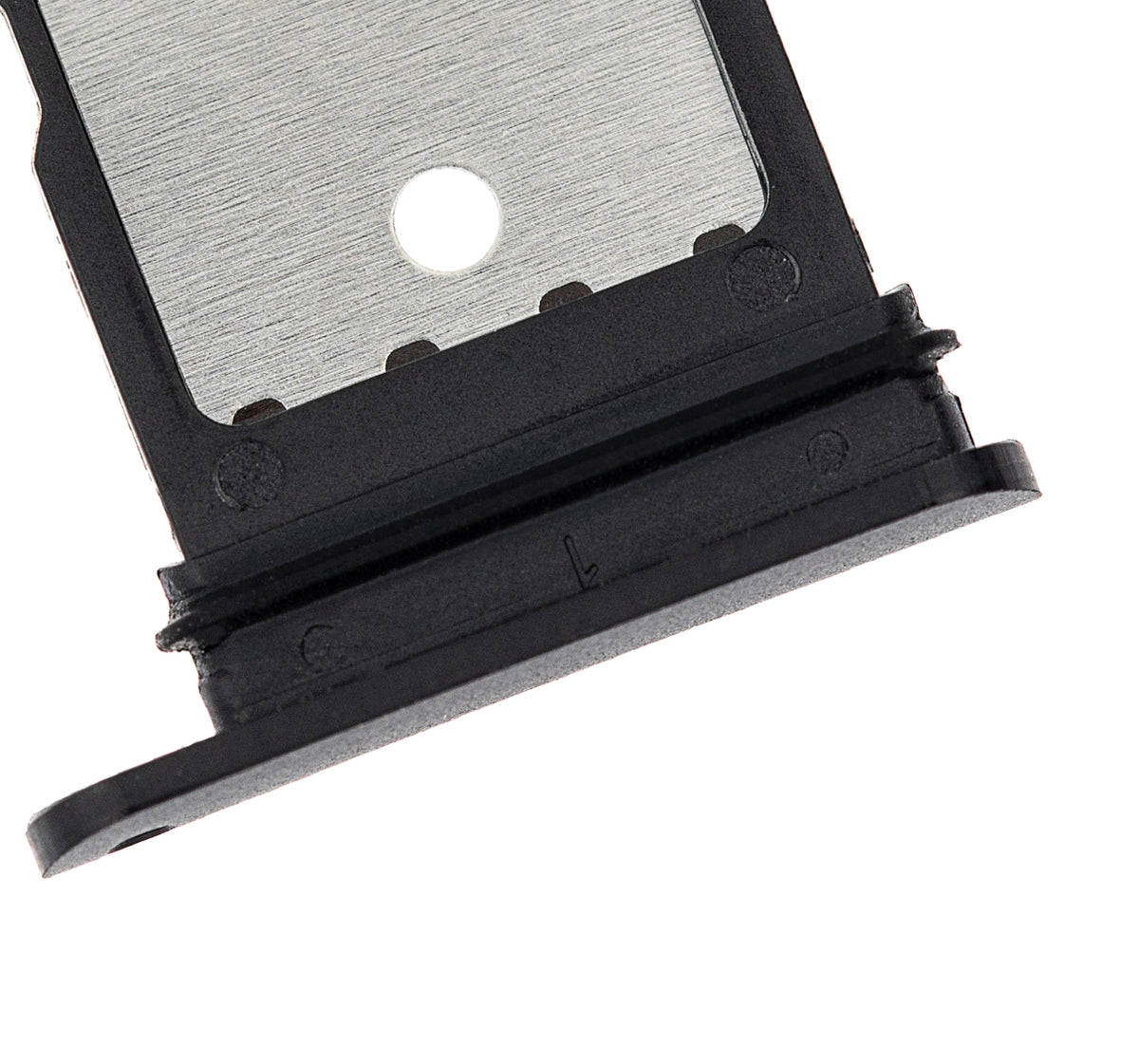 Sim Card Tray For Google Pixel 4 (Just Black) - repair component detailed angle