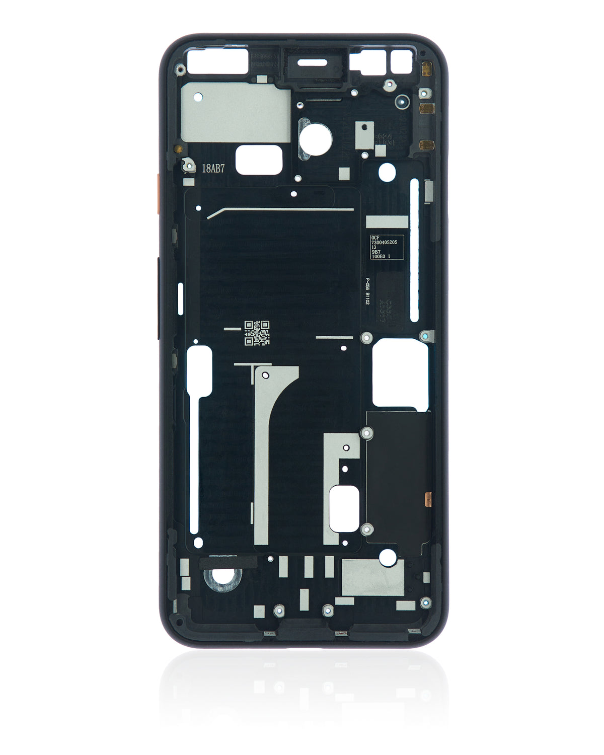 Mid-Frame Housing For Google Pixel 4 (Pink Power Button) - repair component alternate view