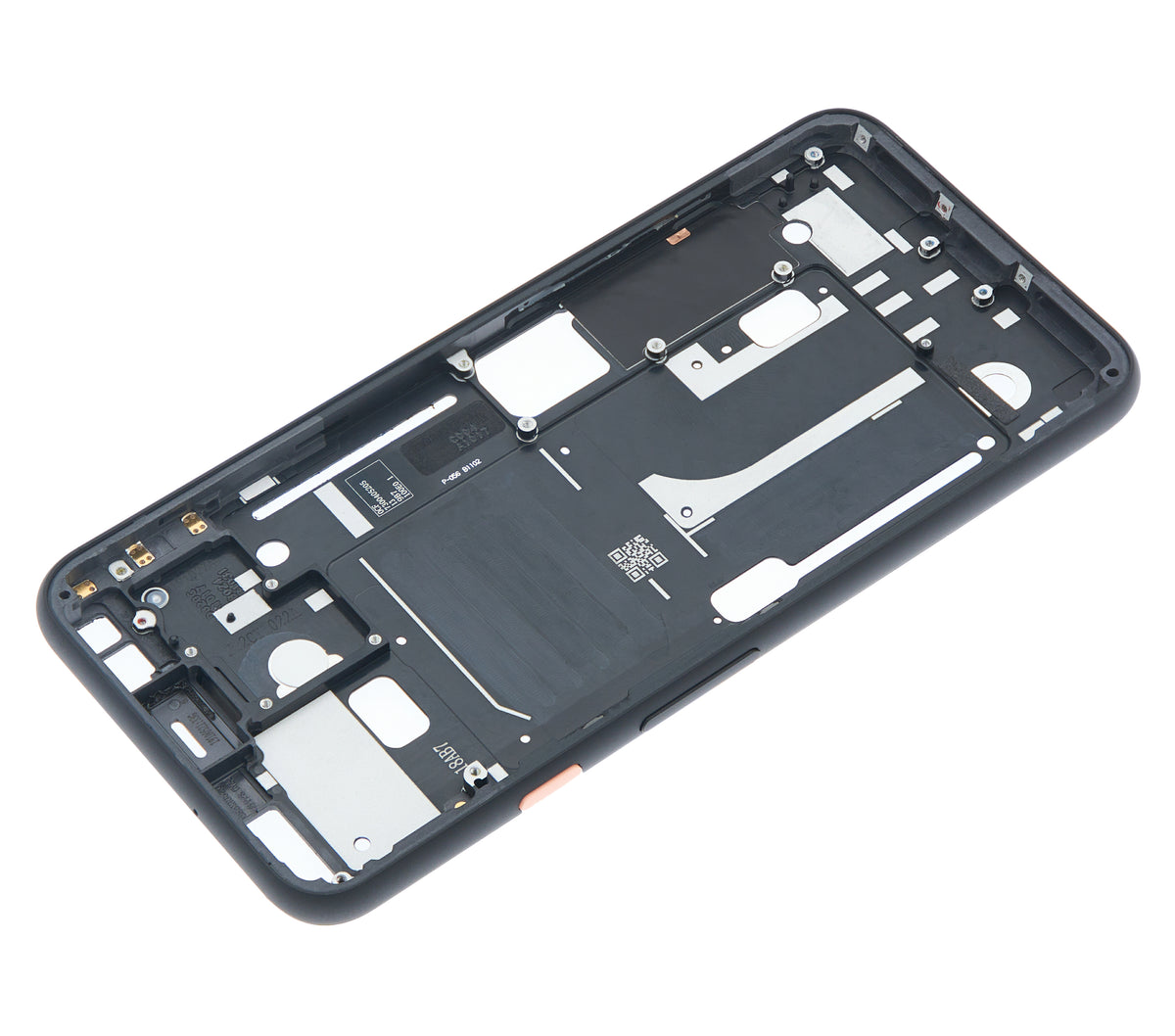 Mid-Frame Housing For Google Pixel 4 (Pink Power Button) - replacement part additional angle