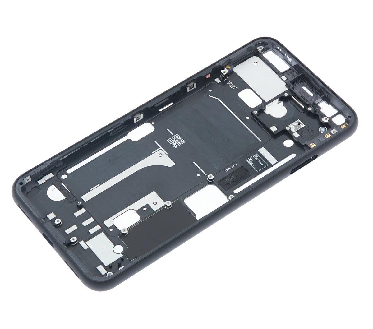 Mid-Frame Housing For Google Pixel 4 (Pink Power Button) - repair component detailed angle