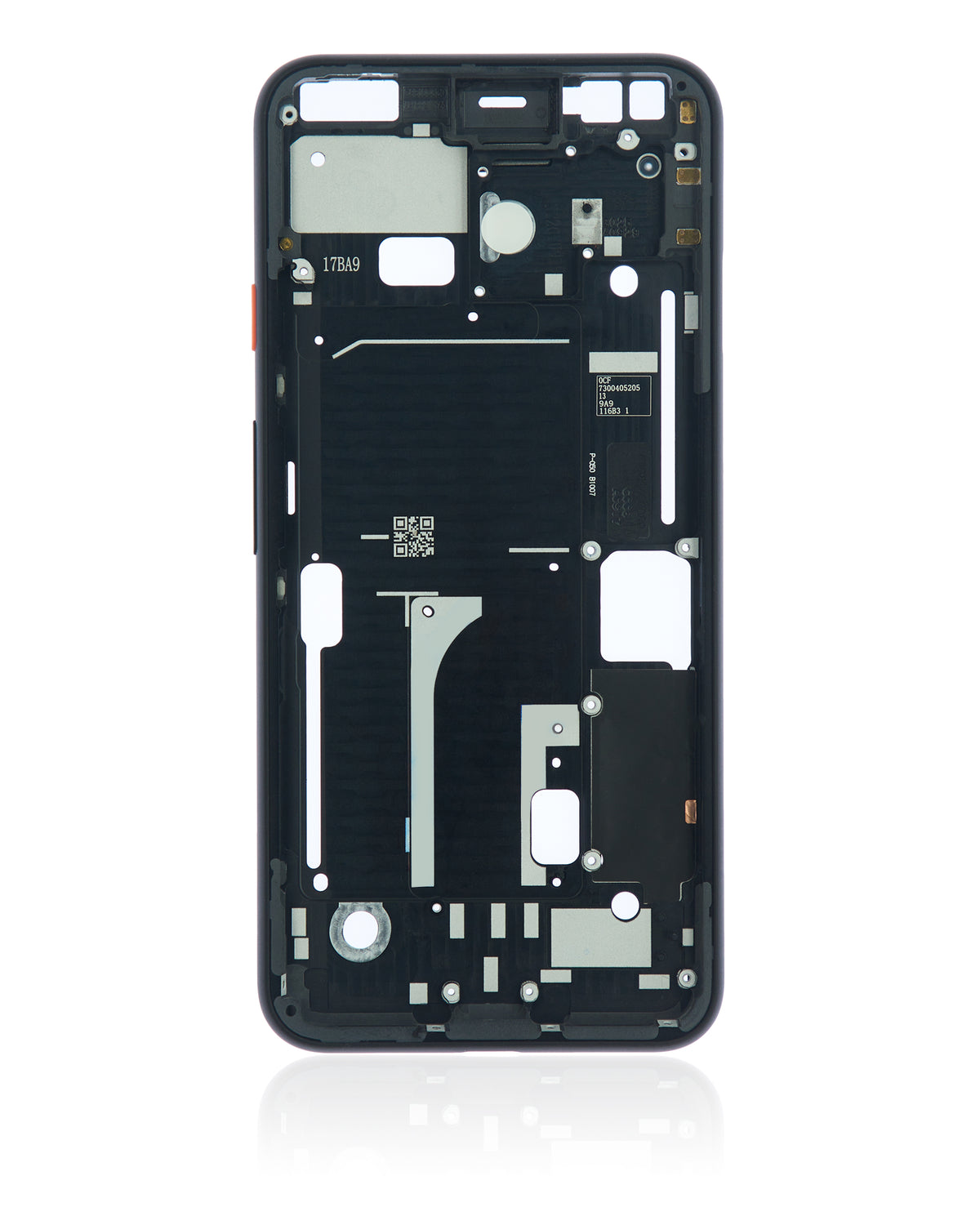 Mid-Frame Housing For Google Pixel 4 (Oh So Orange Power Button) - repair component alternate view