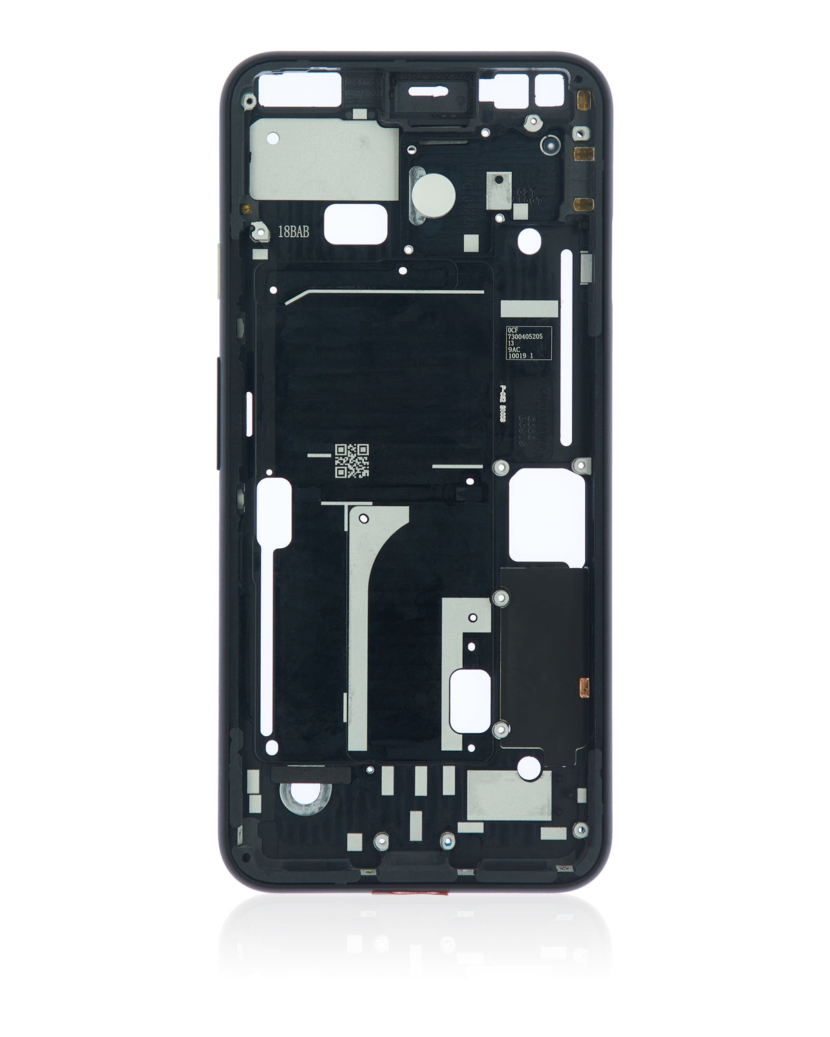 Mid-Frame Housing For Google Pixel 4 (Clearly White Power Button) - repair component alternate view