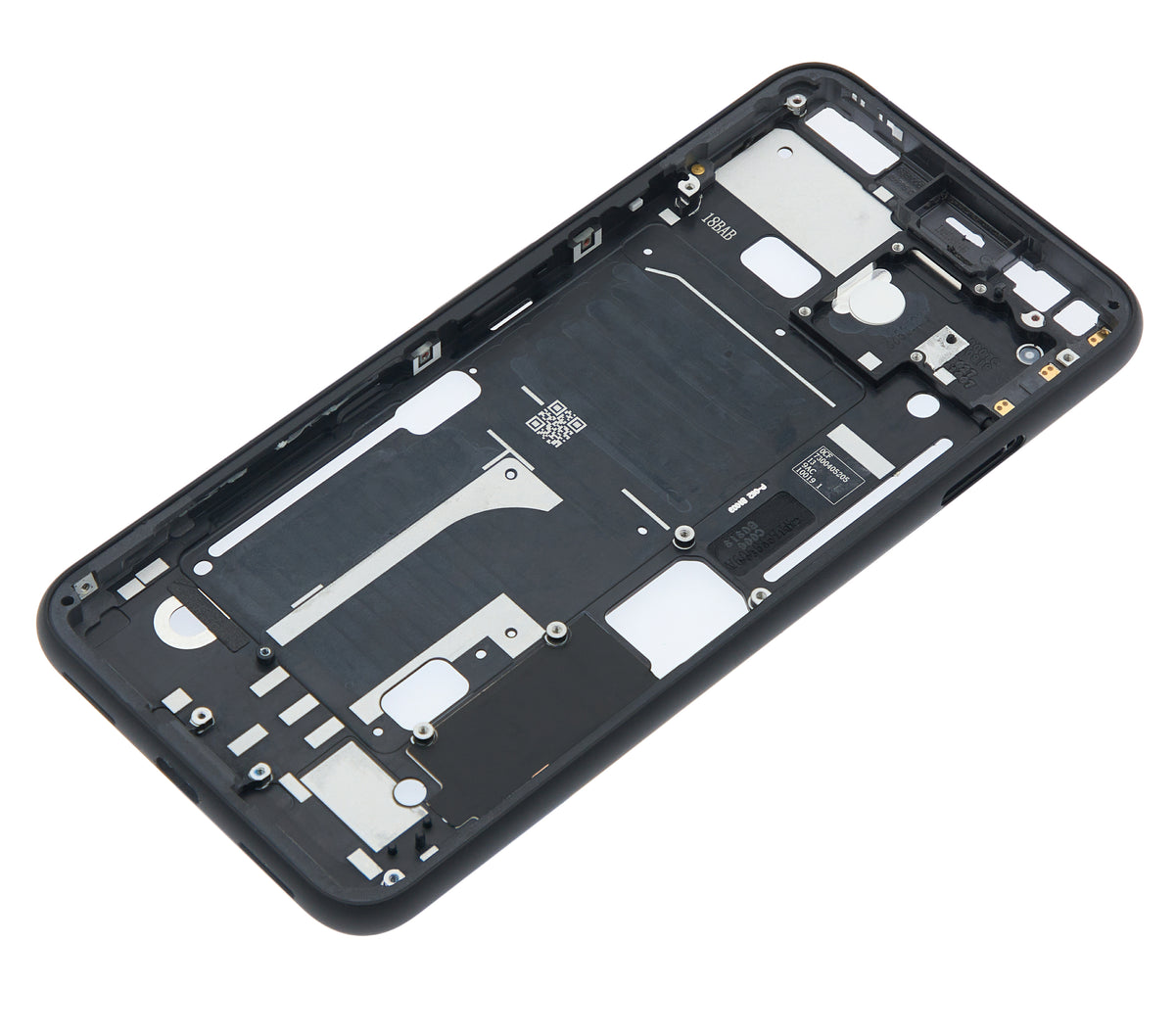 Mid-Frame Housing For Google Pixel 4 (Clearly White Power Button) - replacement part additional angle
