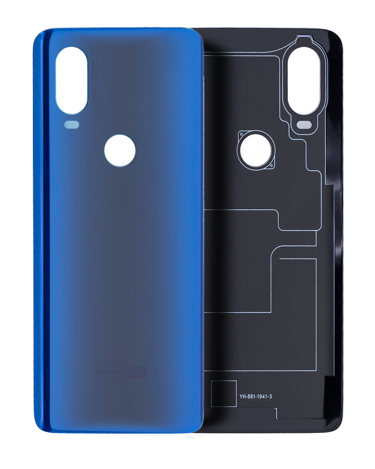 Back cover Glass For Motorola One Vision / P50 (XT1970 / 2019) (Sapphire Blue) - Motorola replacement part - product image 1 - SKU 107082062027