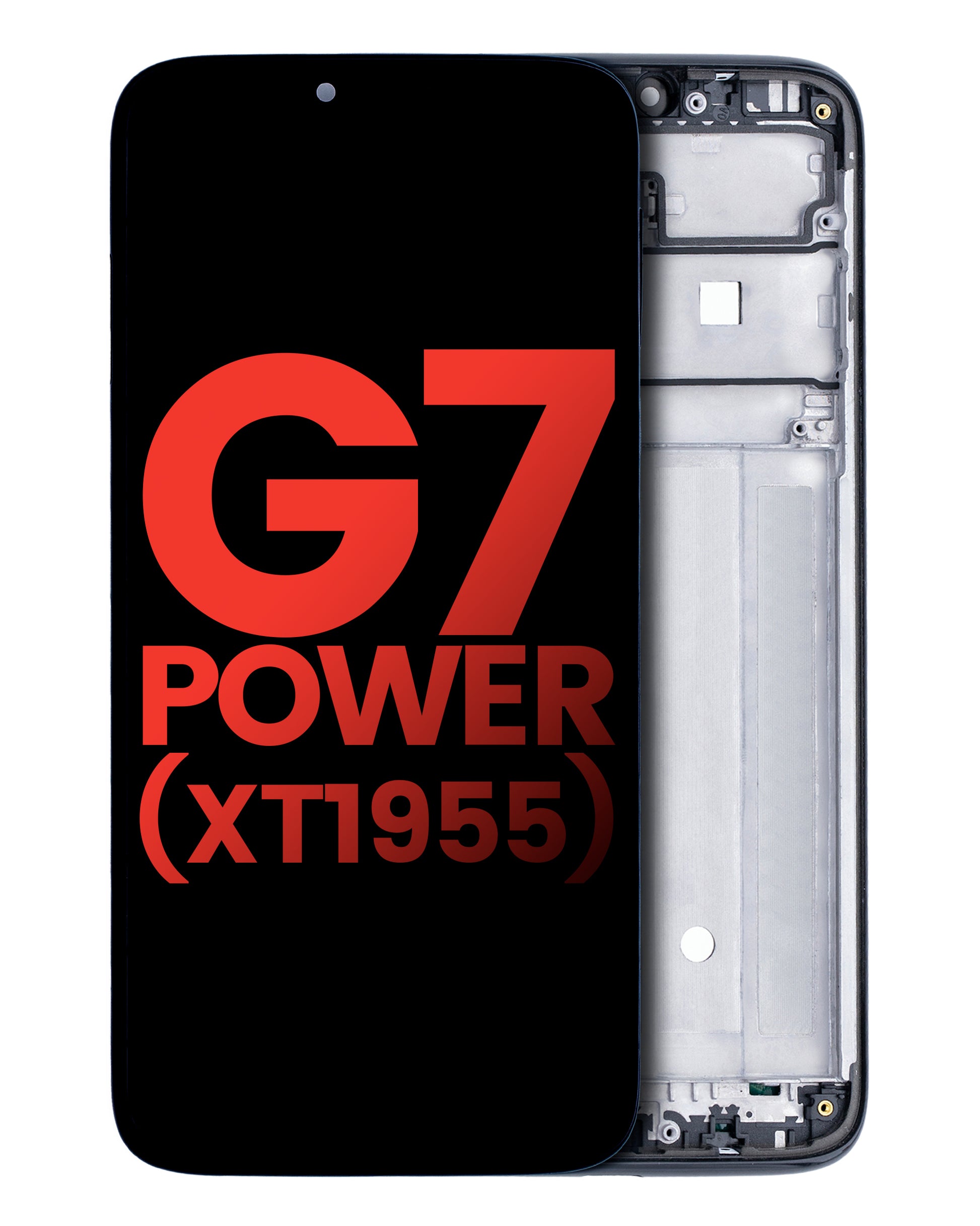 LCD Assembly With Frame For Motorola Moto G7 Power (XT1955-1/2/4/7 / 2019) (International Version) (154MM) (Aftermarket Plus) (Ceramic Black) | compatible mobile phone replacement part | SKU 107082064518 | product image 7