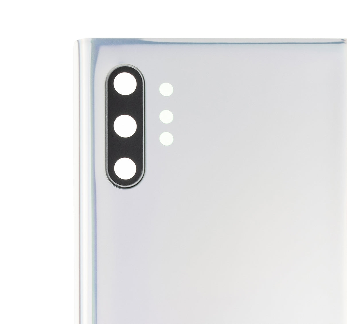 Back Cover Glass With Camera Lens For Samsung Galaxy Note 10 Plus / 5G (No Logo) (Aftermarket Plus) (Aura Glow / Silver)