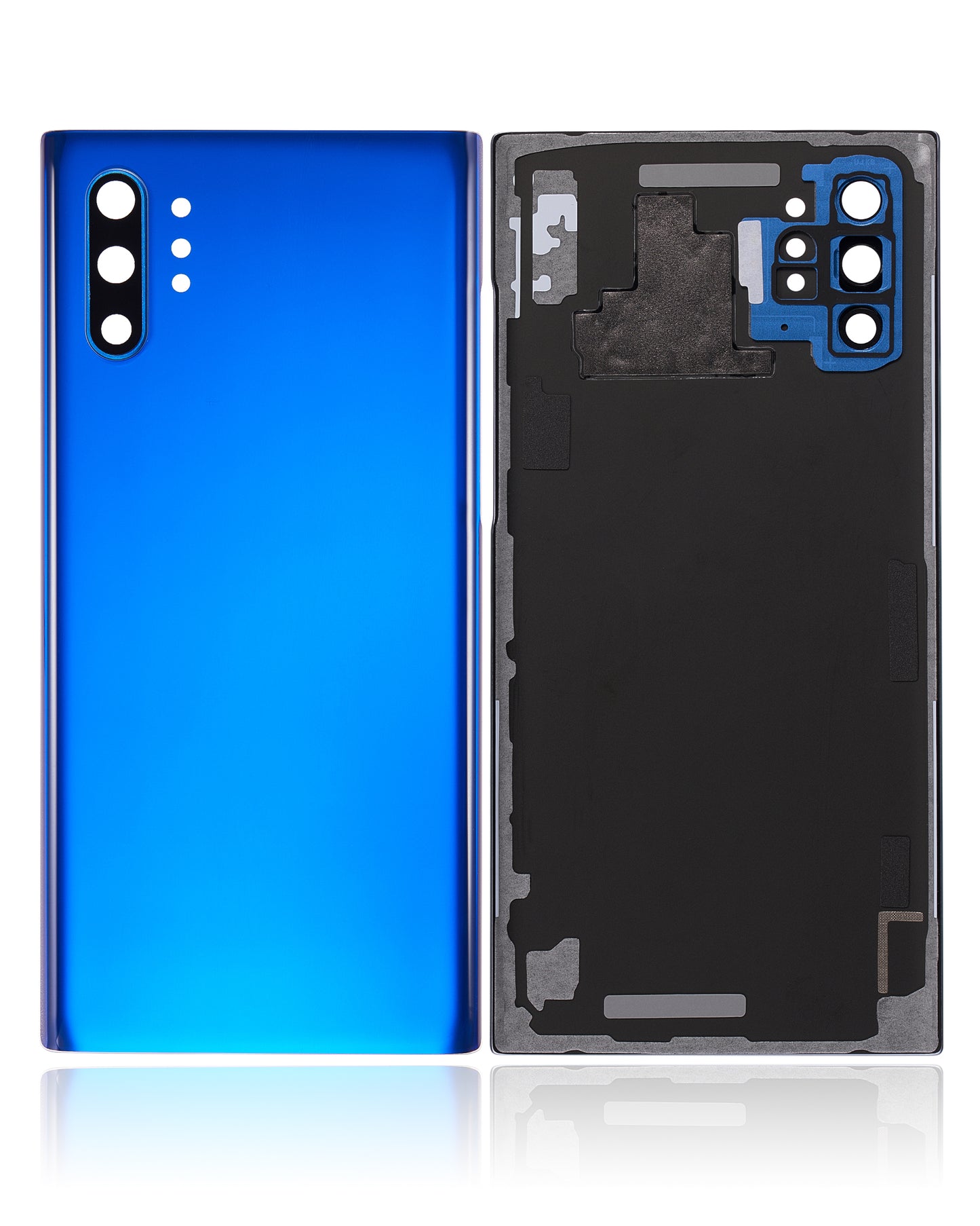 Back Cover Glass With Camera Lens For Samsung Galaxy Note 10 Plus / 5G (No Logo) (Aftermarket Plus) (Aura Blue)