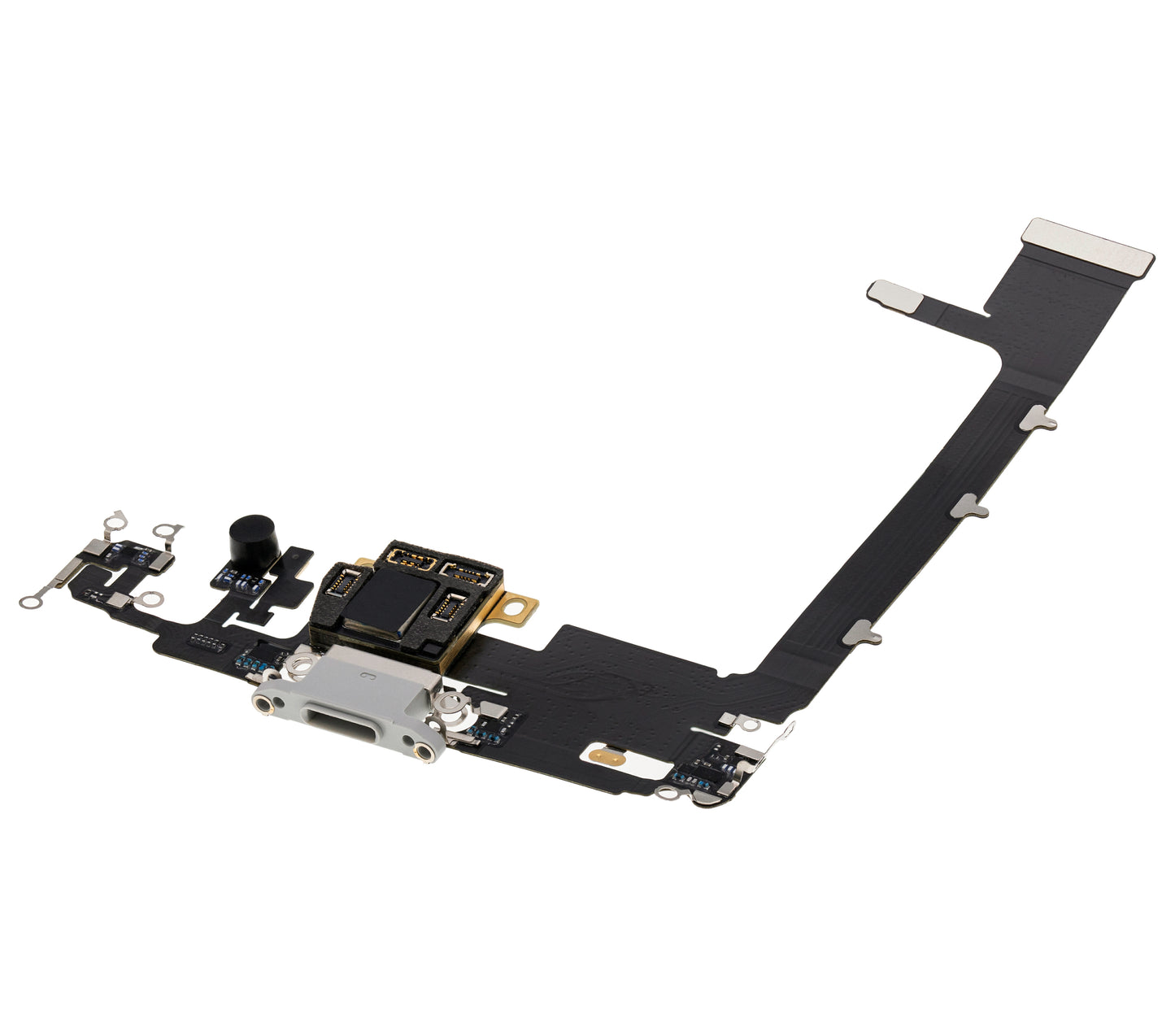 Charging Port Flex Cable With Board For iPhone 11 Pro Max (Premium) (Silver)