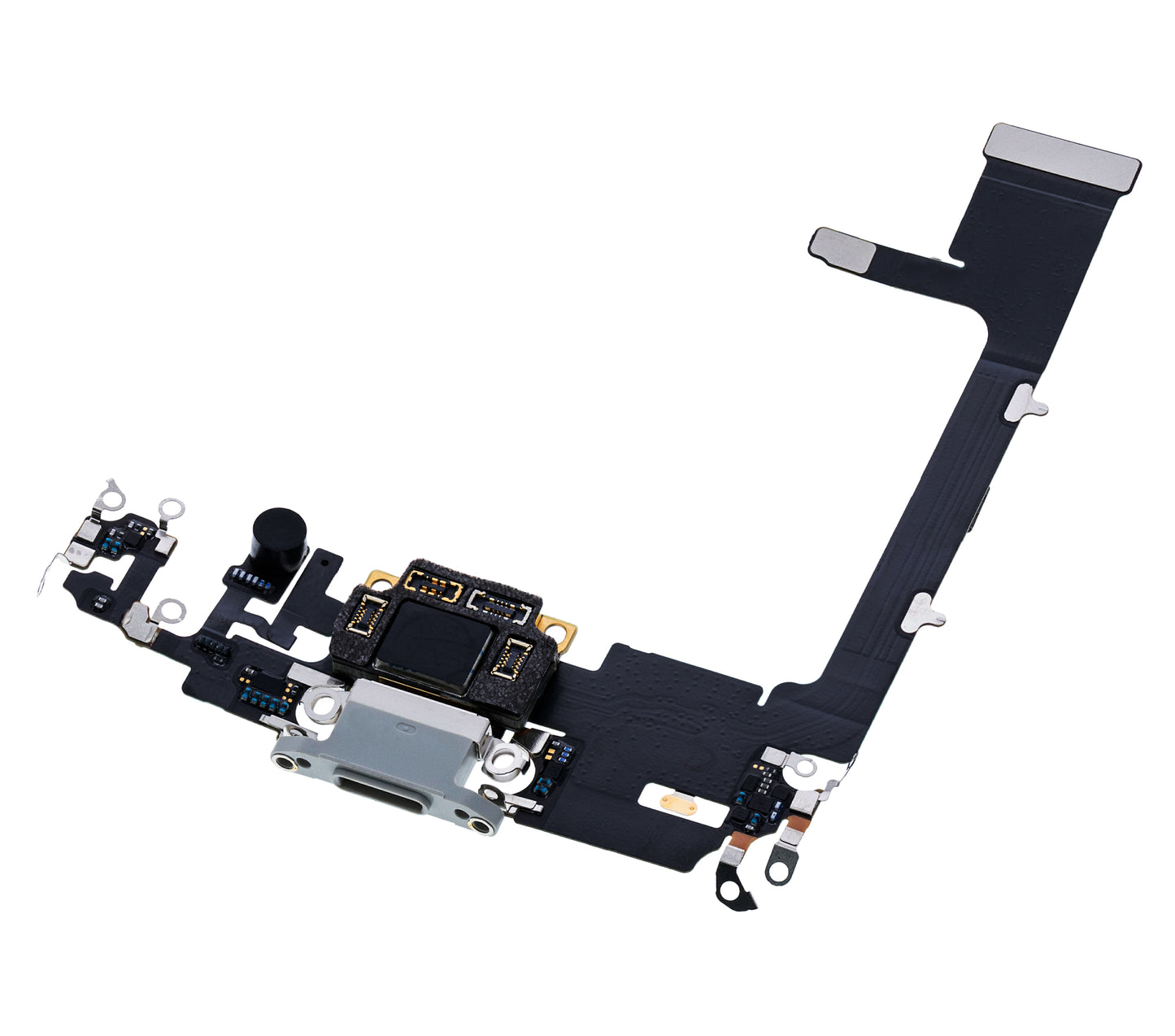 Charging Port Flex Cable With Board For iPhone 11 Pro (Premium) (Silver)