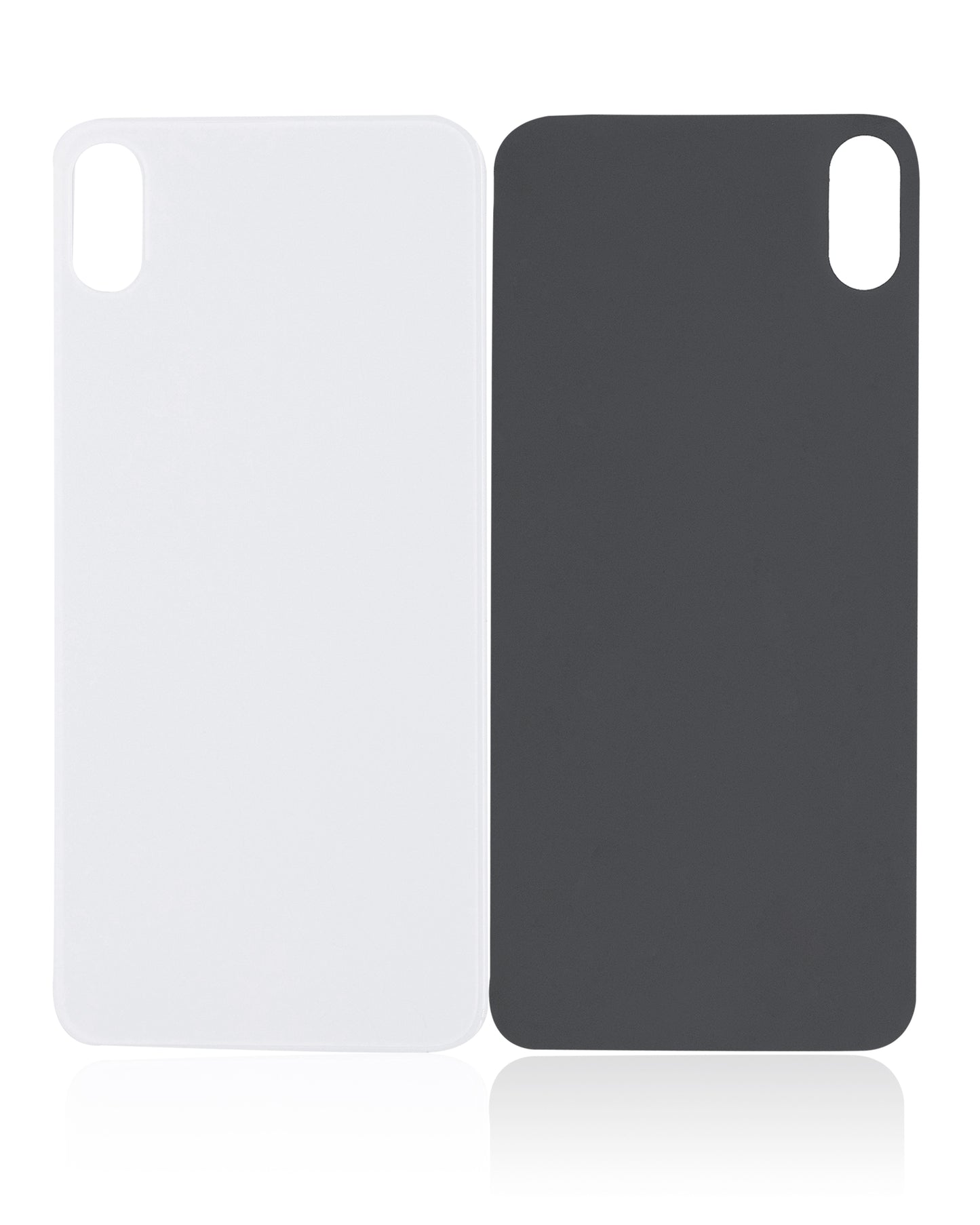 Back Glass With 3M Adhesive For iPhone XS Max (No Logo / Large Camera Hole) (Silver)