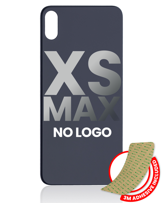 Back Glass With 3M Adhesive For iPhone XS Max (No Logo / Large Camera Hole) (Space Gray)
