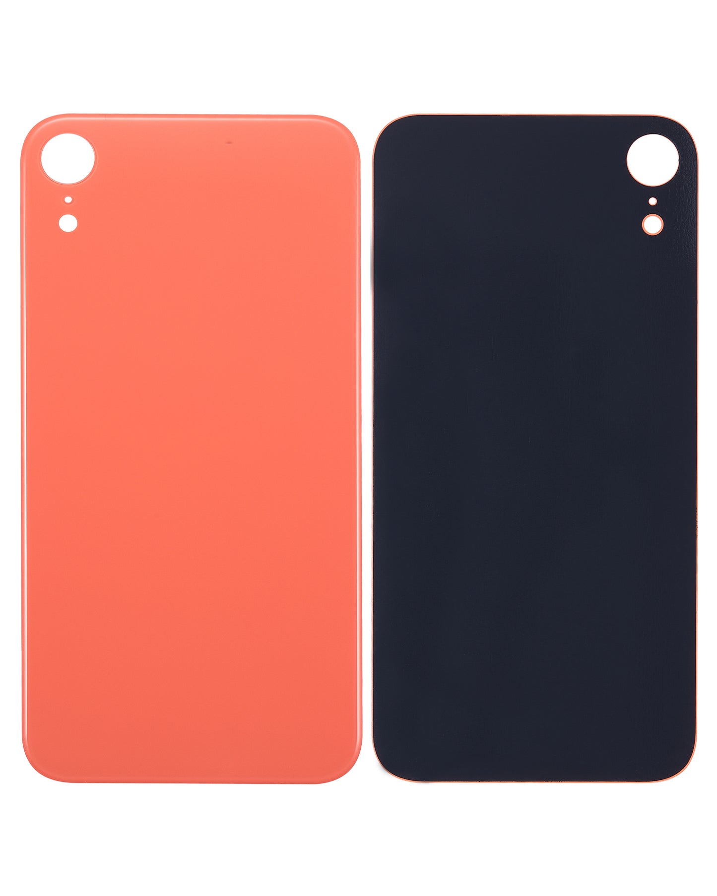 Back Glass With 3M Adhesive For iPhone XR (No Logo / Large Camera Hole) (Coral)