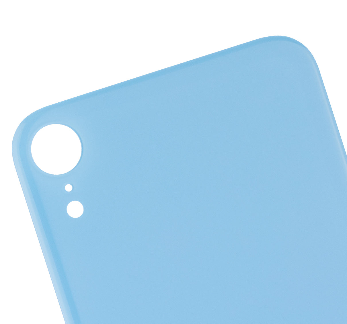 Back Glass With 3M Adhesive For iPhone XR (No Logo / Large Camera Hole) (Blue)