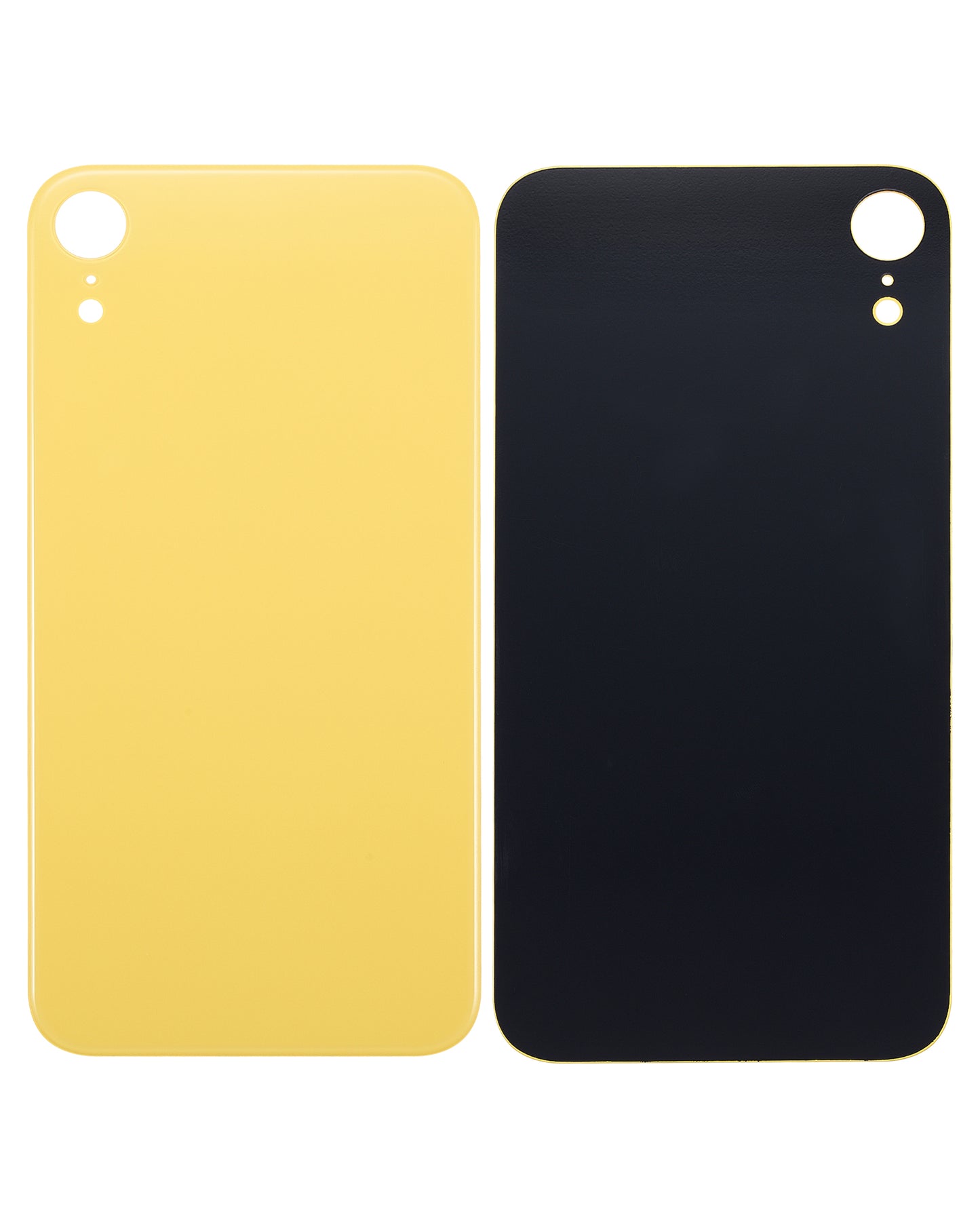 Back Glass With 3M Adhesive For iPhone XR (No Logo / Large Camera Hole) (Yellow)