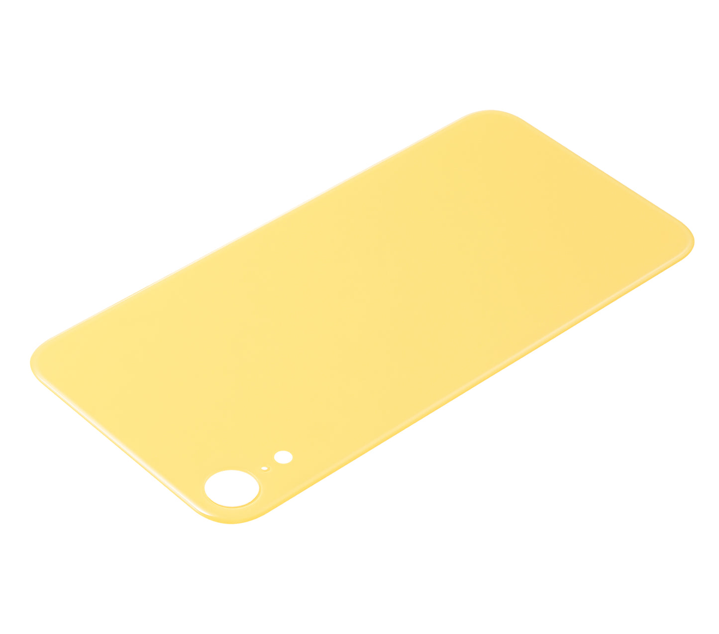 Back Glass With 3M Adhesive For iPhone XR (No Logo / Large Camera Hole) (Yellow)