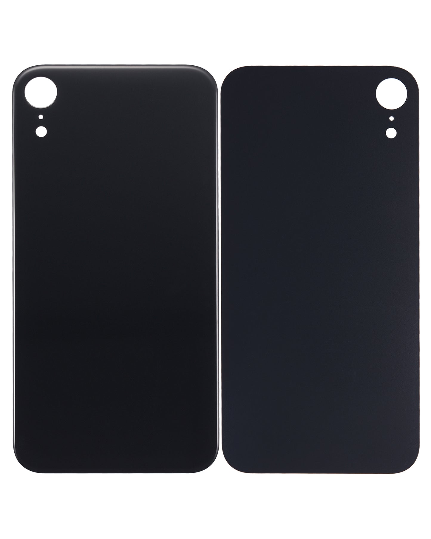 Back Glass With 3M Adhesive For iPhone XR (No Logo / Large Camera Hole) (Black)