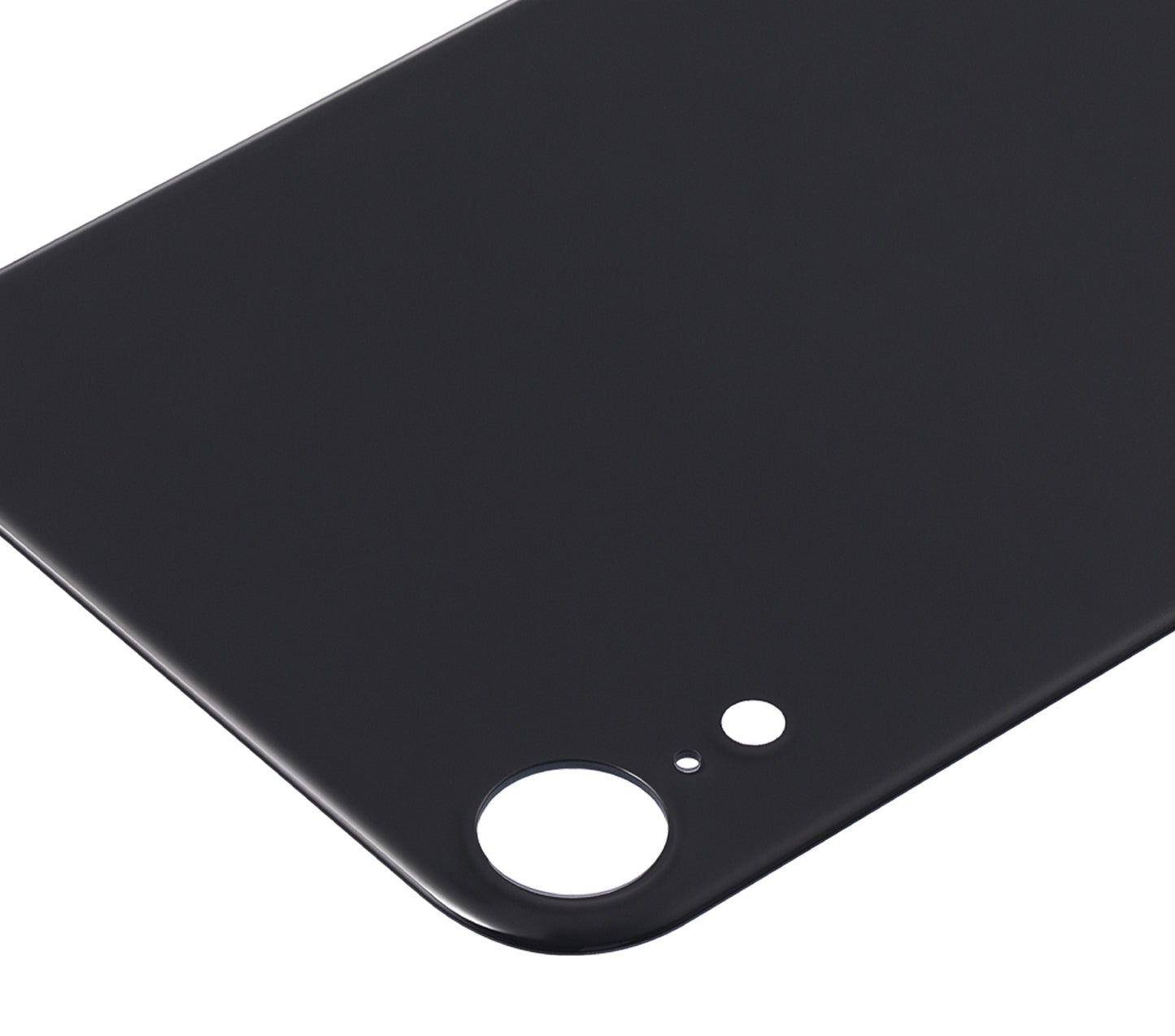 Back Glass With 3M Adhesive For iPhone XR (No Logo / Large Camera Hole) (Black)