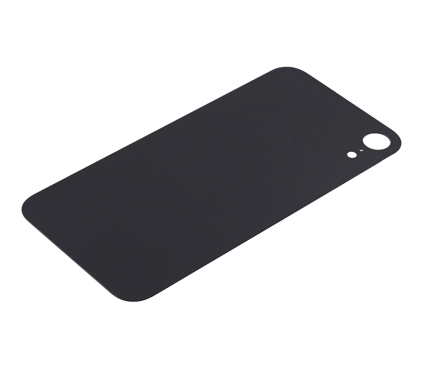 Back Glass With 3M Adhesive For iPhone XR (No Logo / Large Camera Hole) (Black)