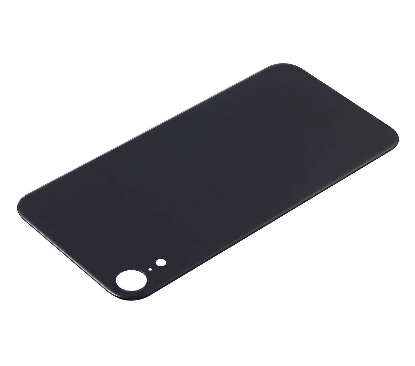 Back Glass With 3M Adhesive For iPhone XR (No Logo / Large Camera Hole) (Black)