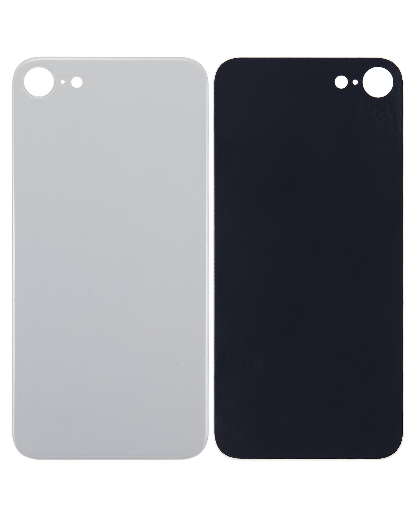 Back Glass With 3M Adhesive For iPhone 8 / SE (2020) (No Logo / Large Camera Hole) (Silver)