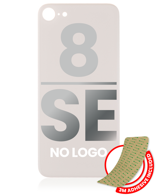Back Glass With 3M Adhesive For iPhone 8 / SE (2020) (No Logo / Large Camera Hole) (Gold)