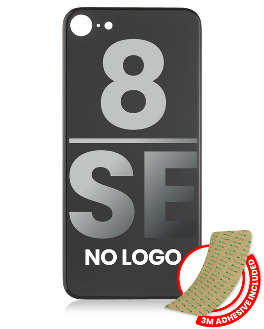 Back Glass With 3M Adhesive For iPhone 8 / SE (2020) (No Logo / Large Camera Hole) (Space Gray)