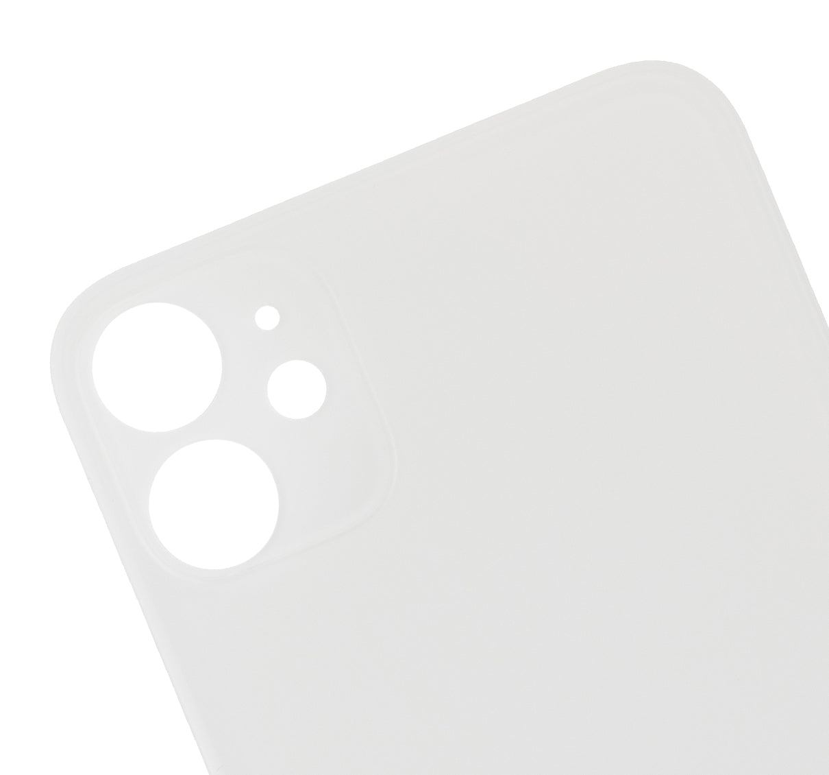 Back Glass With 3M Adhesive For iPhone 11 (No Logo / Large Camera Hole) (White)