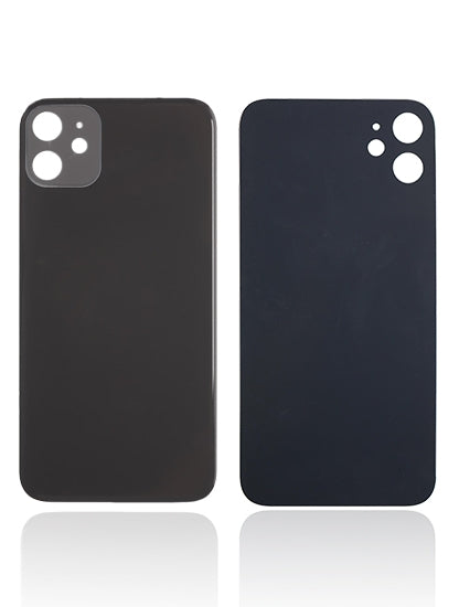 Back Glass With 3M Adhesive For iPhone 11 (No Logo / Large Camera Hole) (Black)