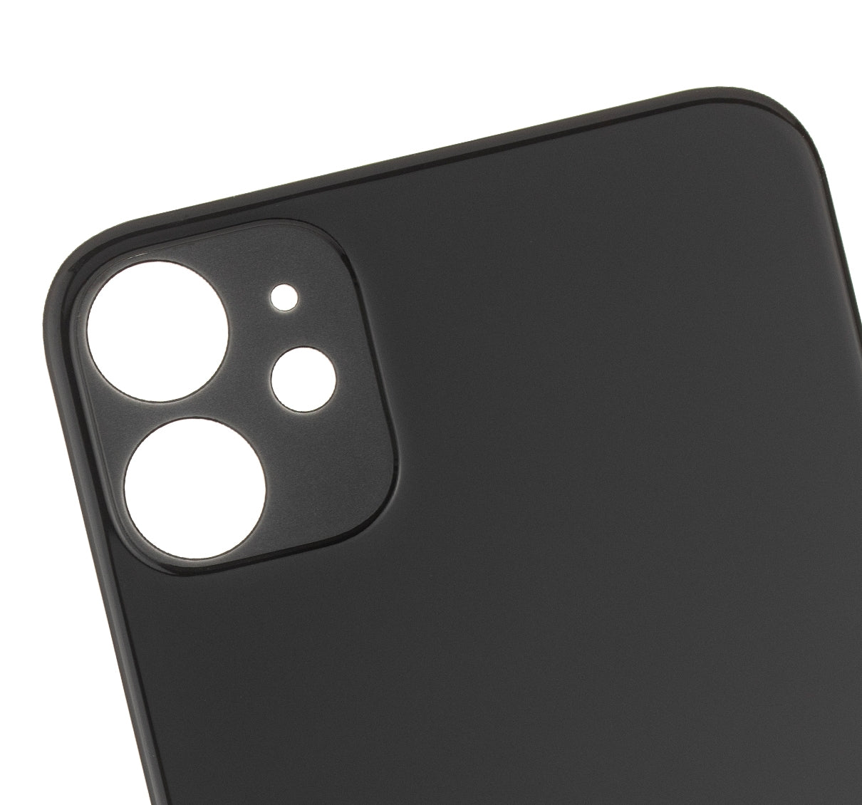 Back Glass With 3M Adhesive For iPhone 11 (No Logo / Large Camera Hole) (Black)