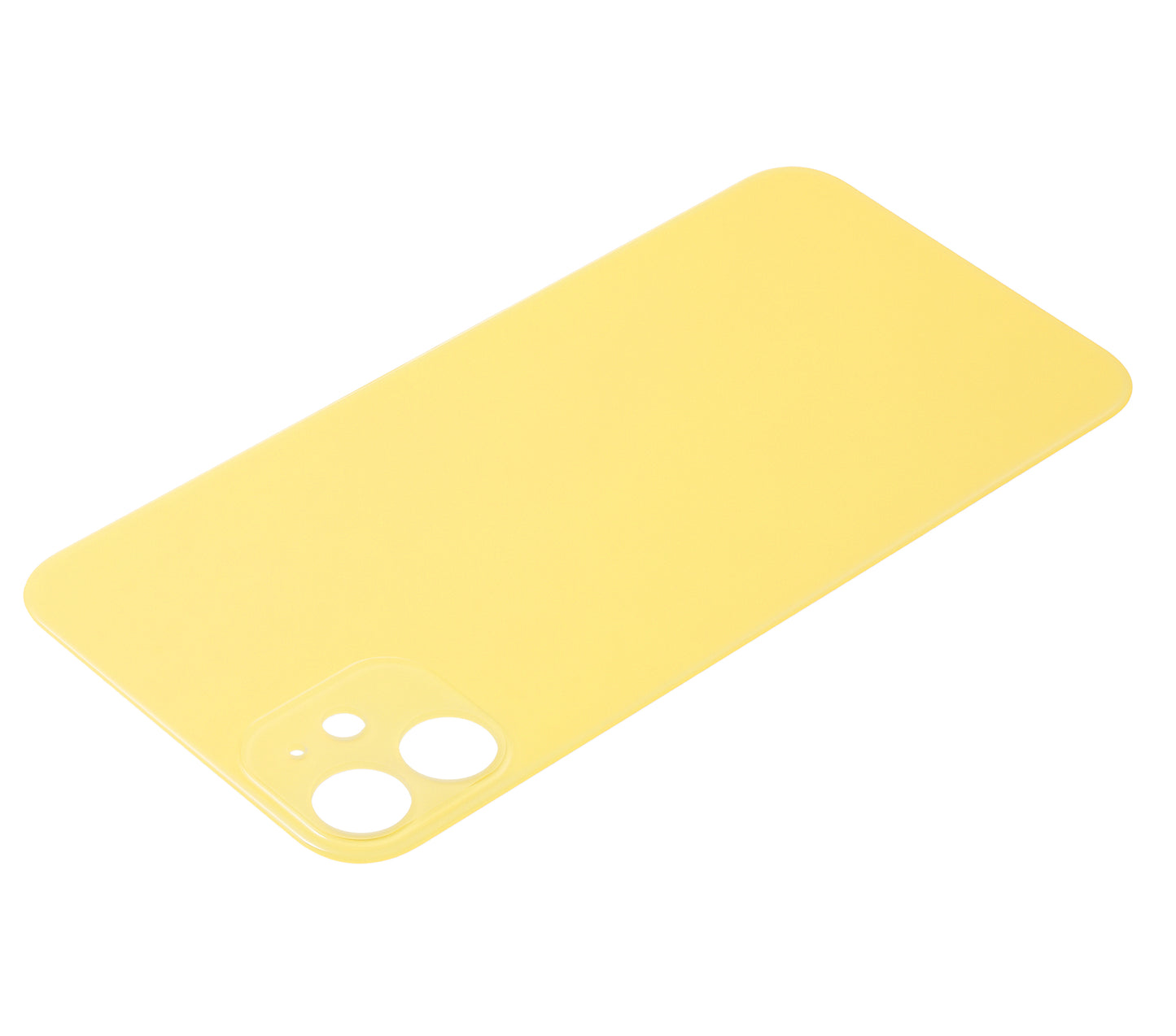 Back Glass With 3M Adhesive For iPhone 11 (No Logo / Large Camera Hole) (Yellow)