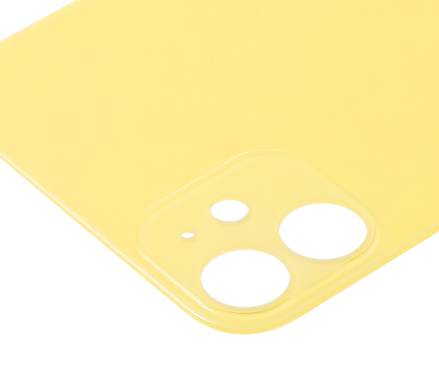 Back Glass With 3M Adhesive For iPhone 11 (No Logo / Large Camera Hole) (Yellow)