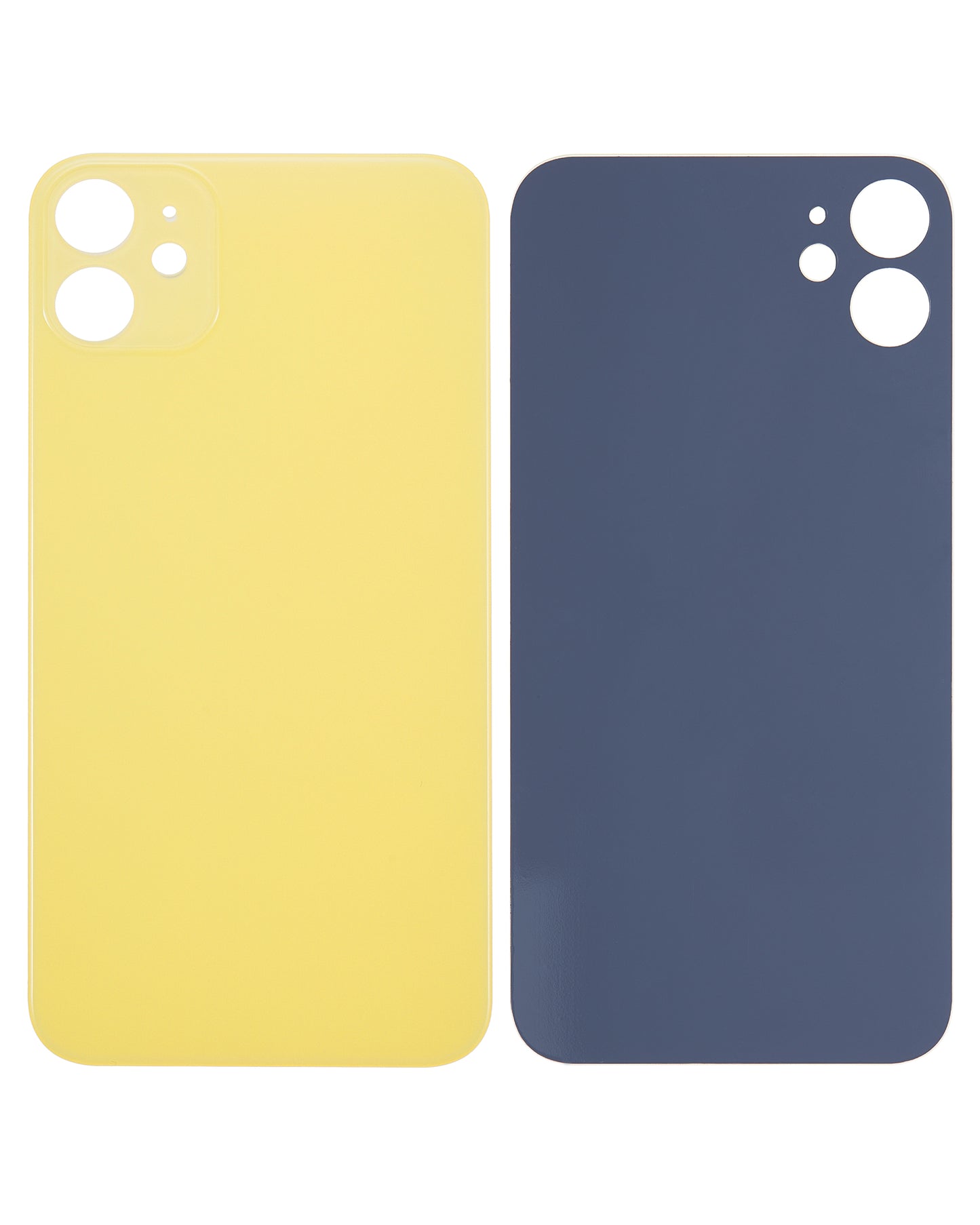 Back Glass With 3M Adhesive For iPhone 11 (No Logo / Large Camera Hole) (Yellow)