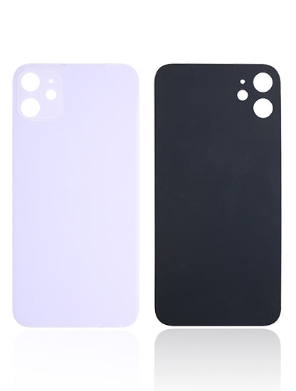 Back Glass With 3M Adhesive For iPhone 11 (No Logo / Large Camera Hole) (Purple)